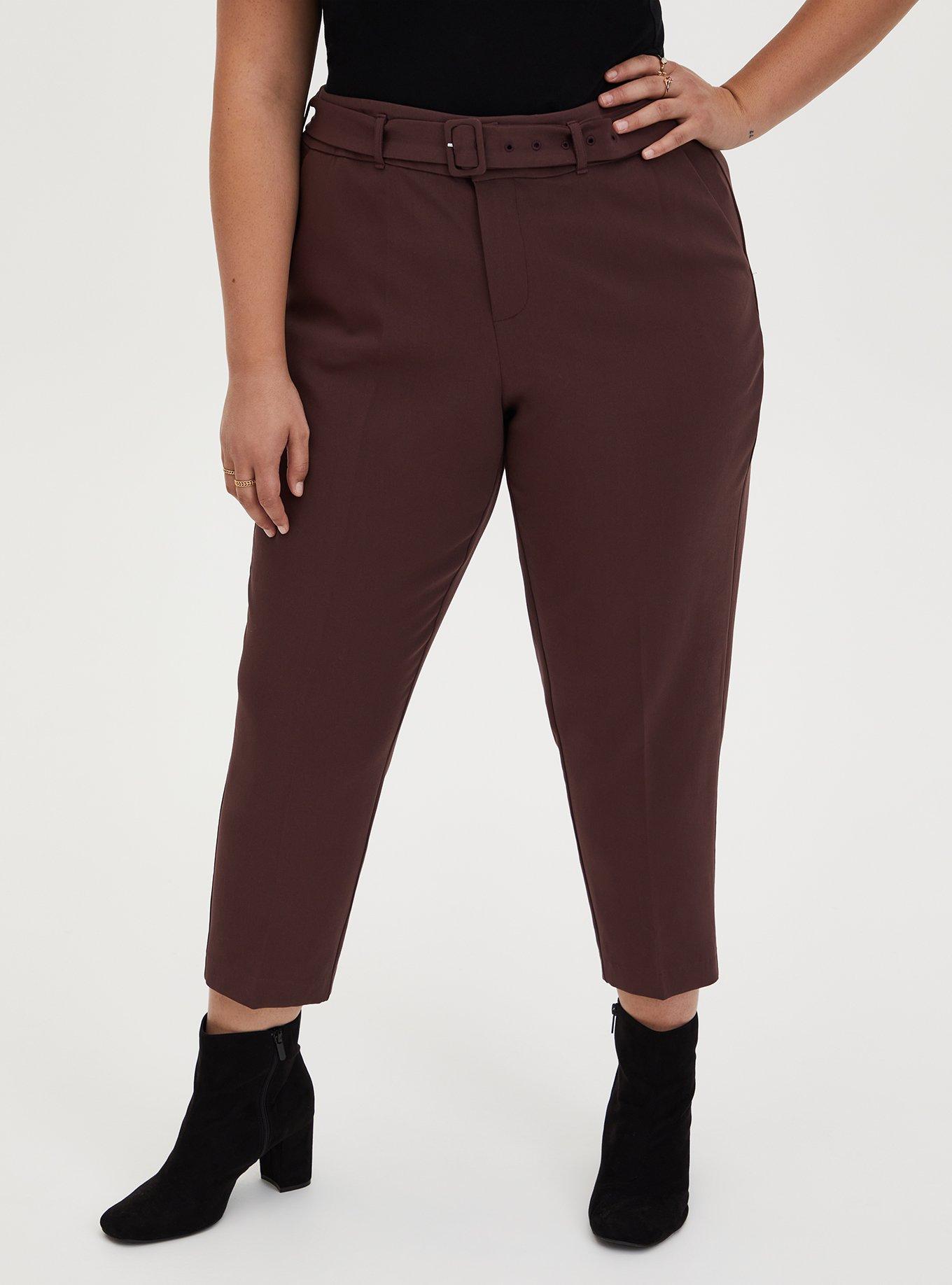 Rust Brown Belted Trouser, DEEP MAHOGANY, hi-res