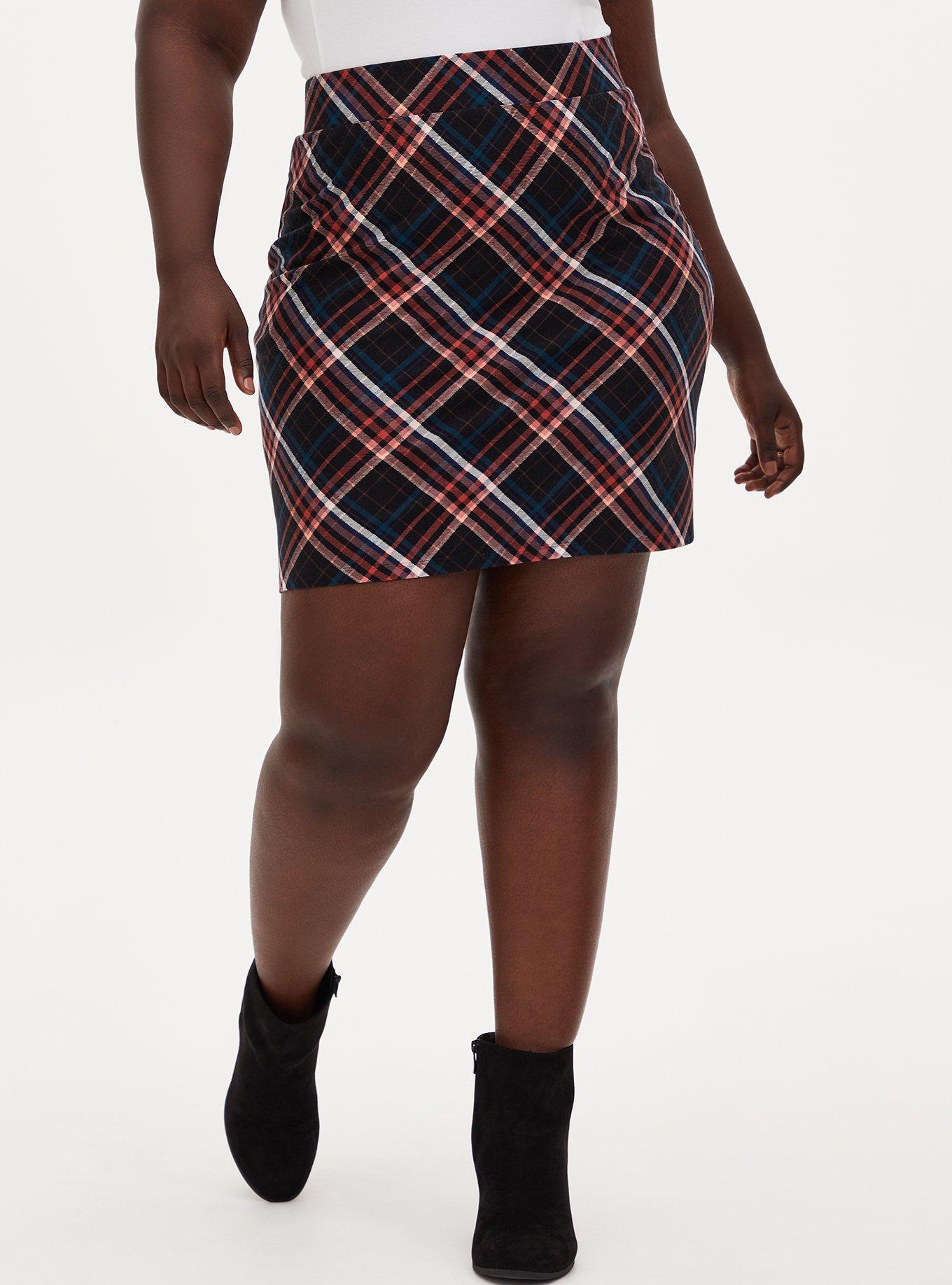 Torrid plus size shop red tartan plaid skirt