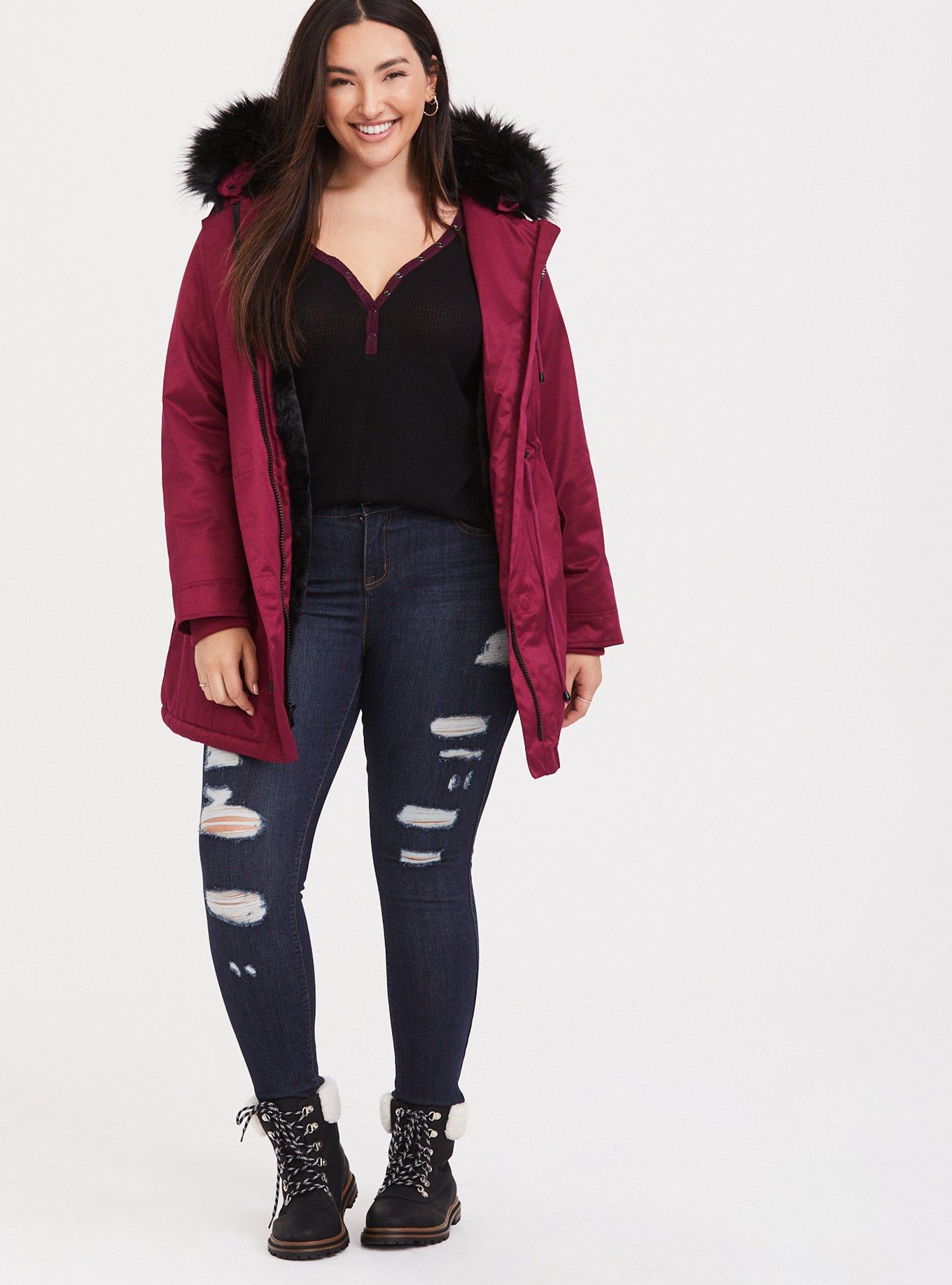 Plus Size Waffle V-Neck Henley Raglan Long Sleeve Tee, DEEP BLACK, alternate