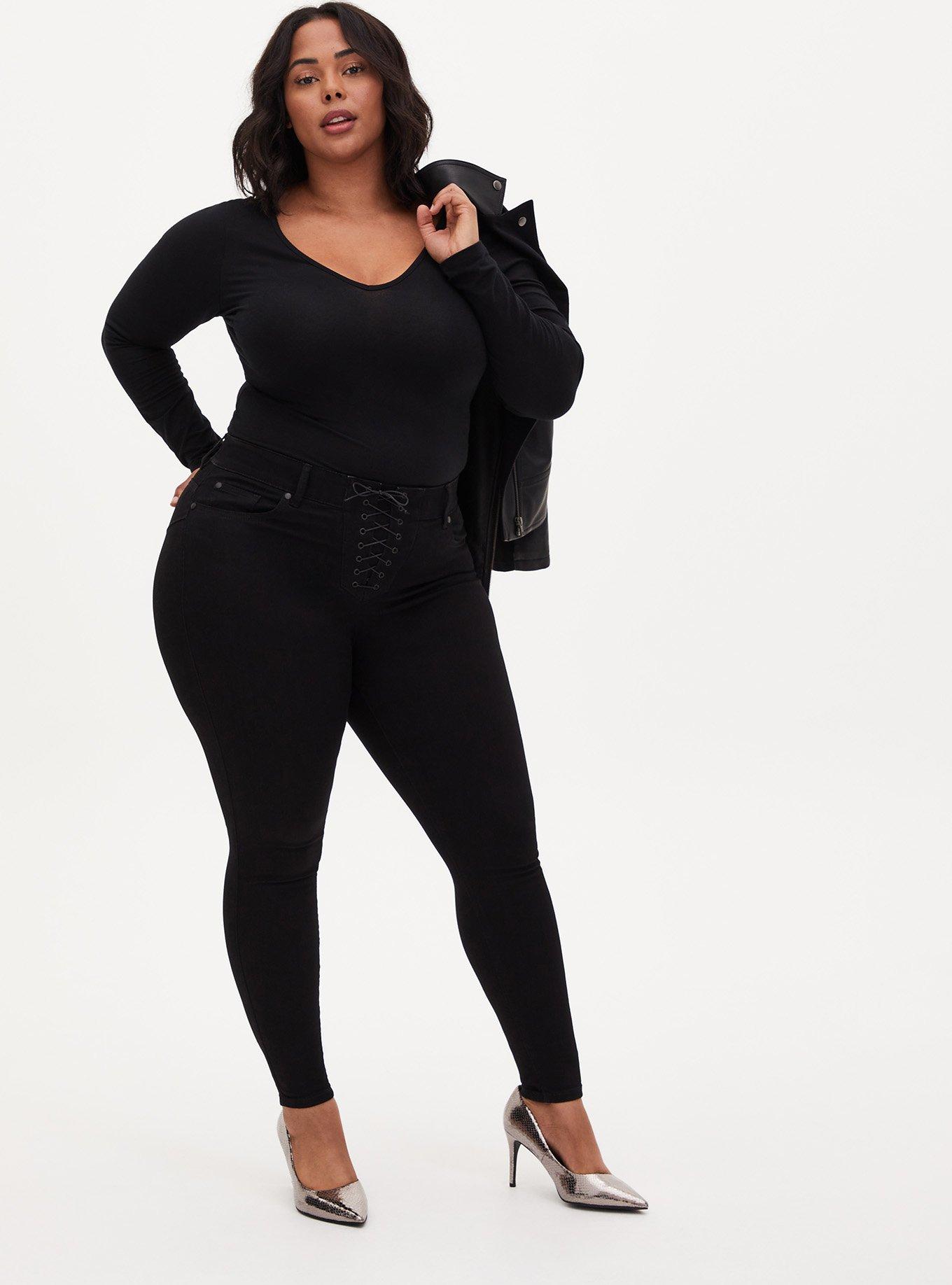 Plus Size - Foxy Double V-Neck Long Sleeve Bodysuit - Torrid