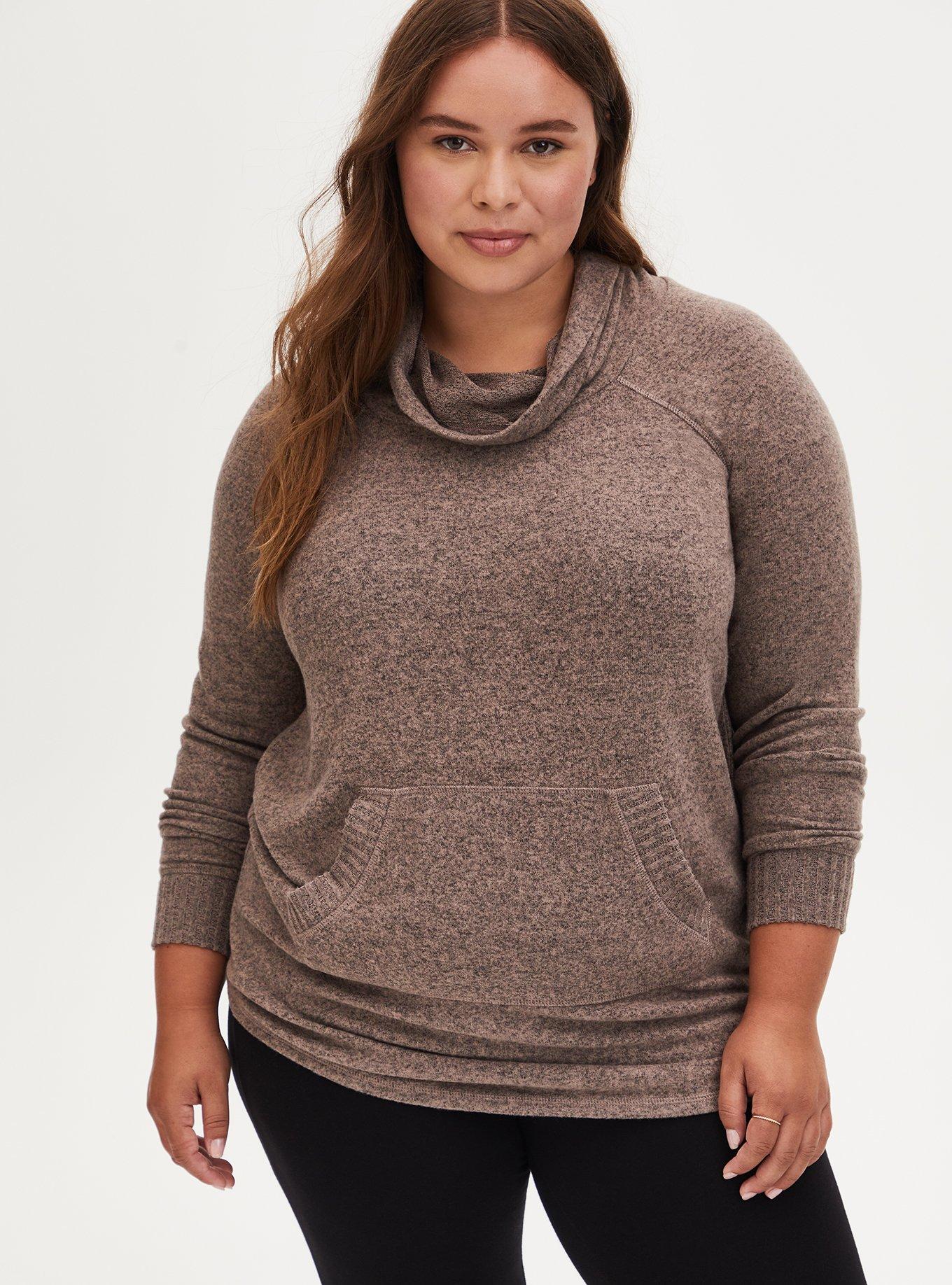cowl neck tunic sweatshirt