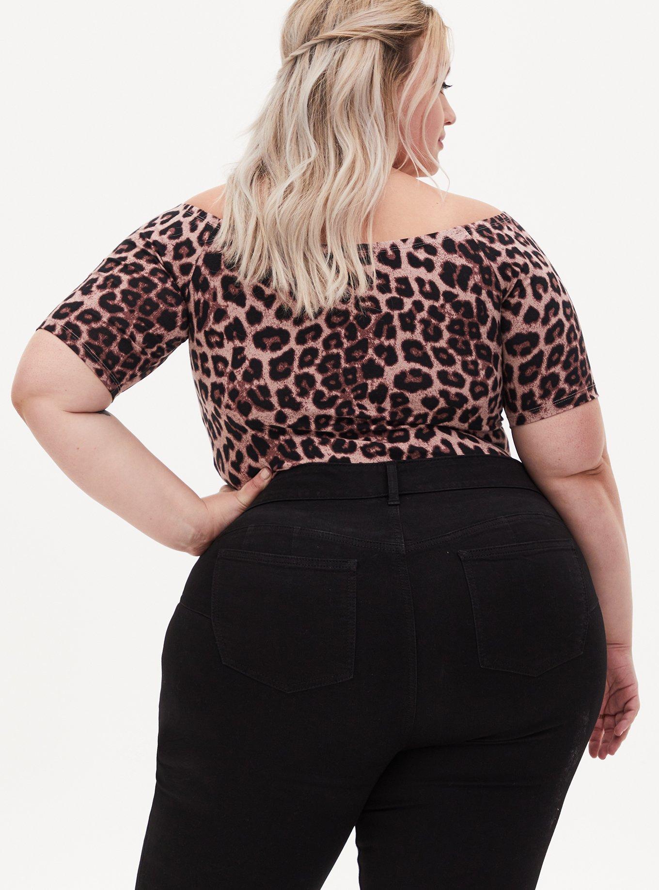 Foxy Off-Shoulder Bodysuit, LEOPARD, alternate