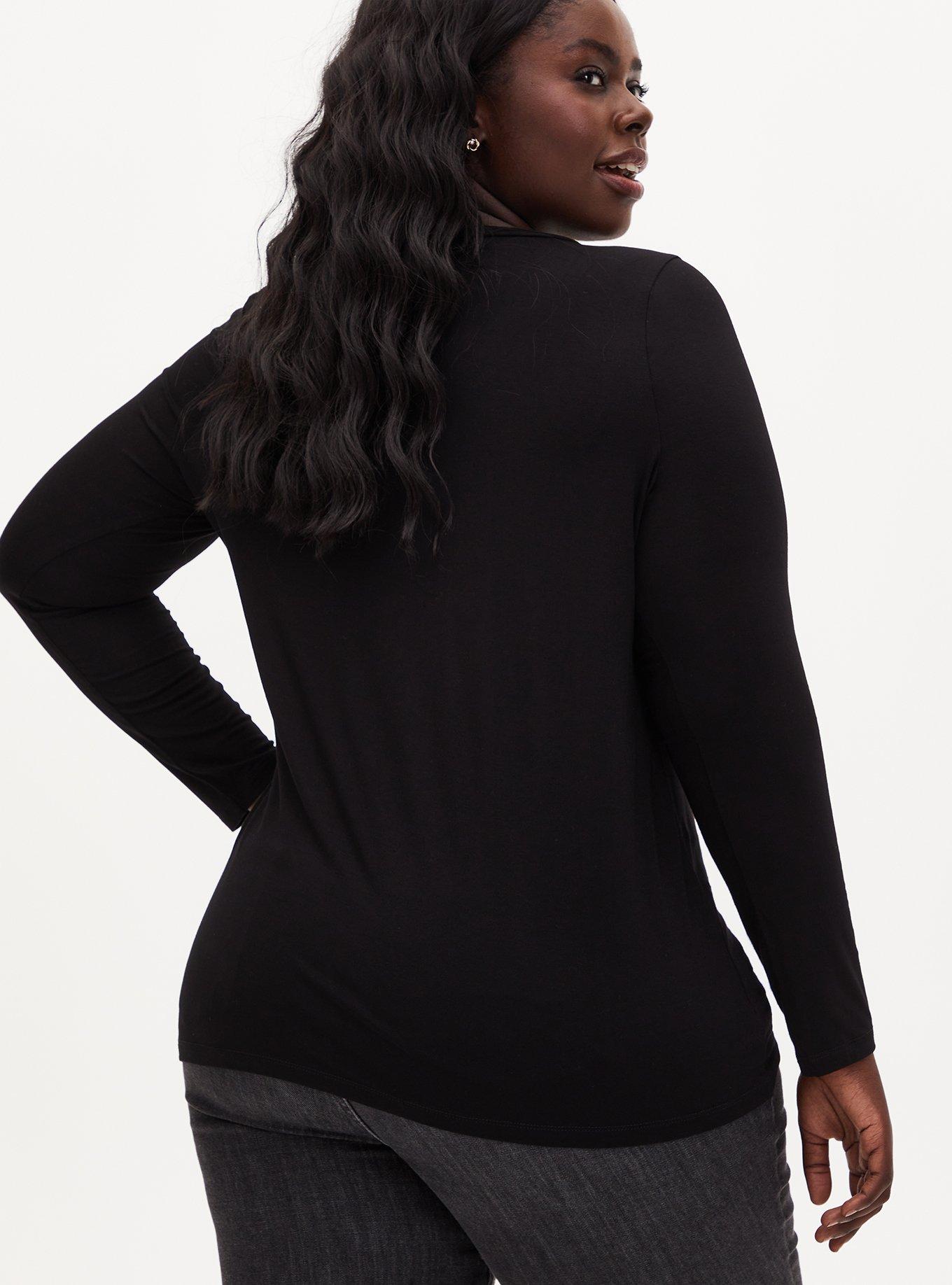 Super Soft Scoop Neck Long Sleeve Tee, DEEP BLACK, alternate