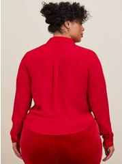 Madison Georgette Button-Up Long Sleeve Shirt, JESTER RED, alternate