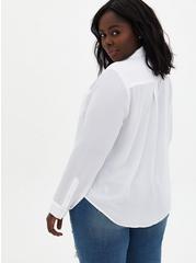 Plus Size Madison Georgette Button-Up Long Sleeve Shirt, BRIGHT WHITE, alternate