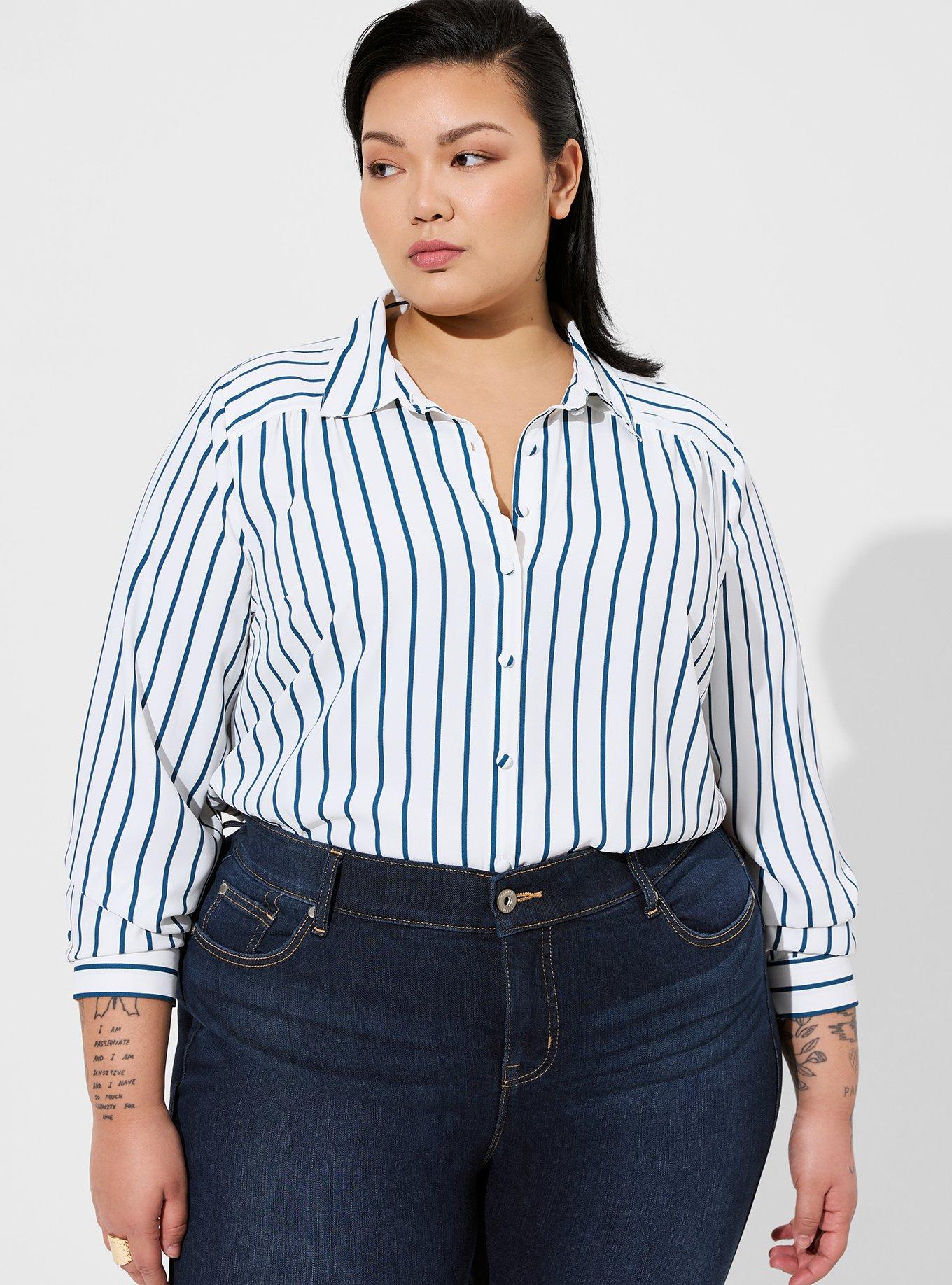 Plus Size - Madison Georgette Button-Up Long Sleeve Shirt - Torrid