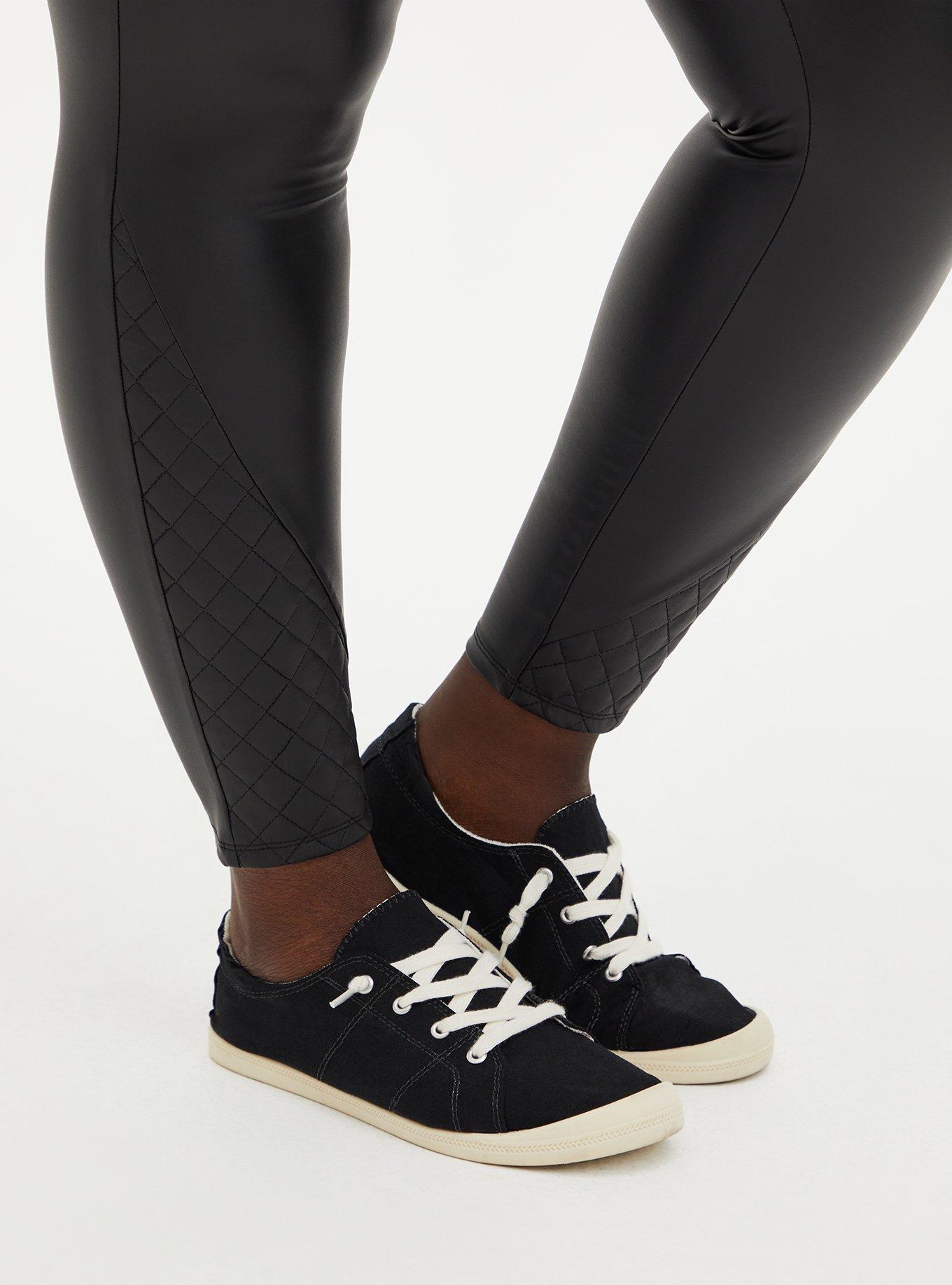 Faux Leather Quilted Legging Black