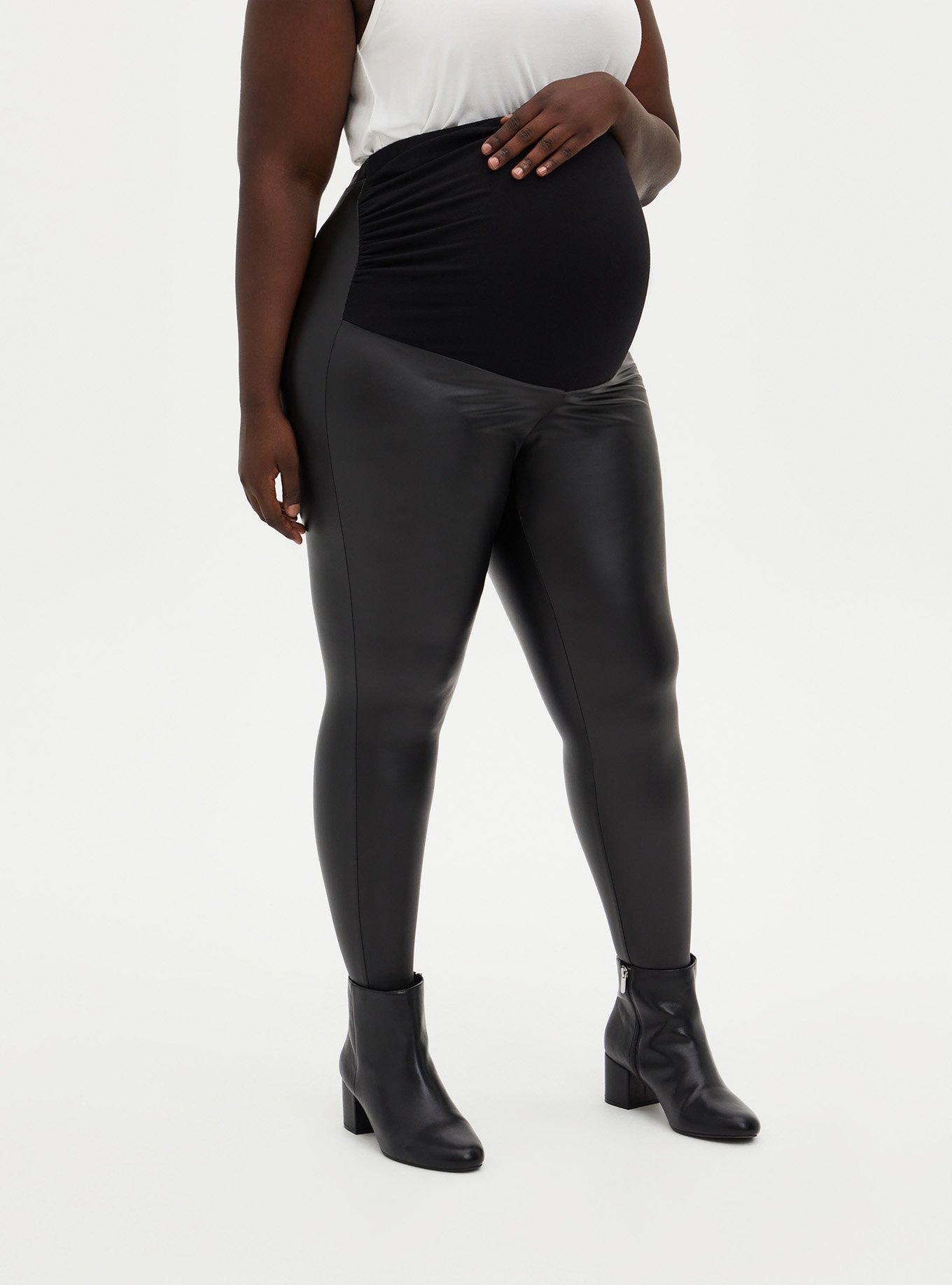 Faux Leather Leggings for Maternity - black, Maternity