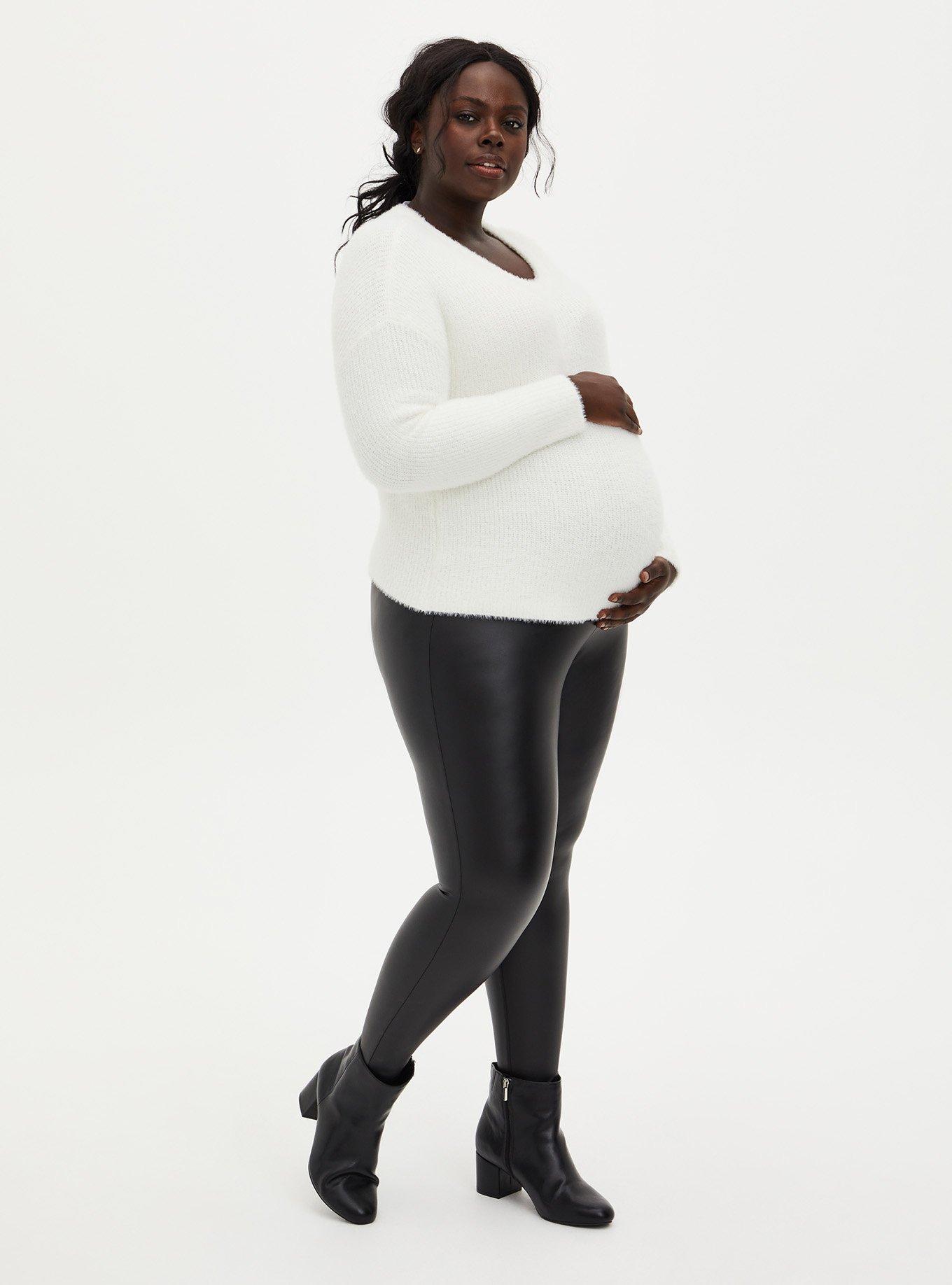 Maternity Faux Leather Ruched Bum Leggings