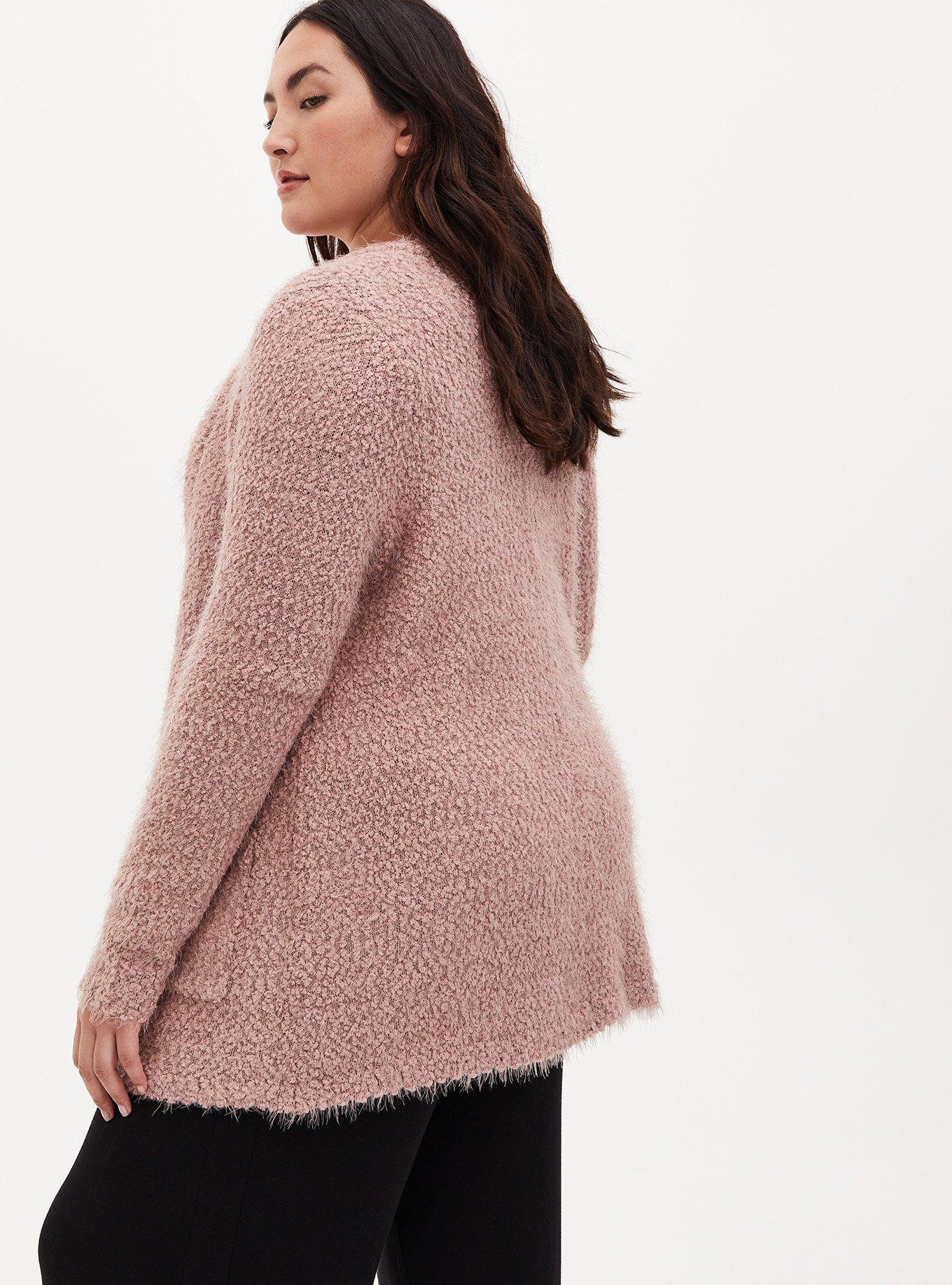 YOURS Plus Size Pink Frill Tie Cardigan