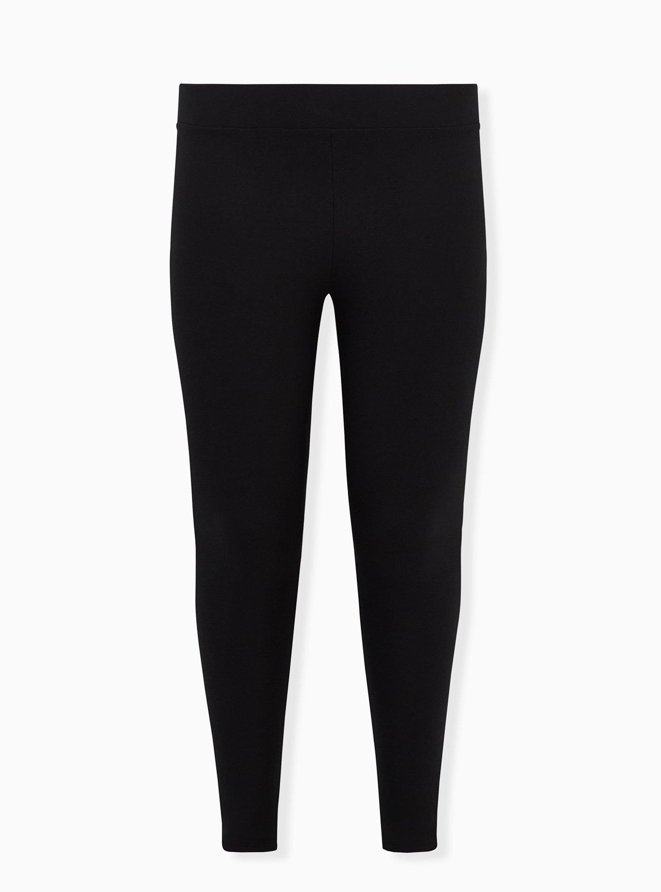 Plus Size - Platinum Stirrup Leggings - Fleece Lined Black - Torrid