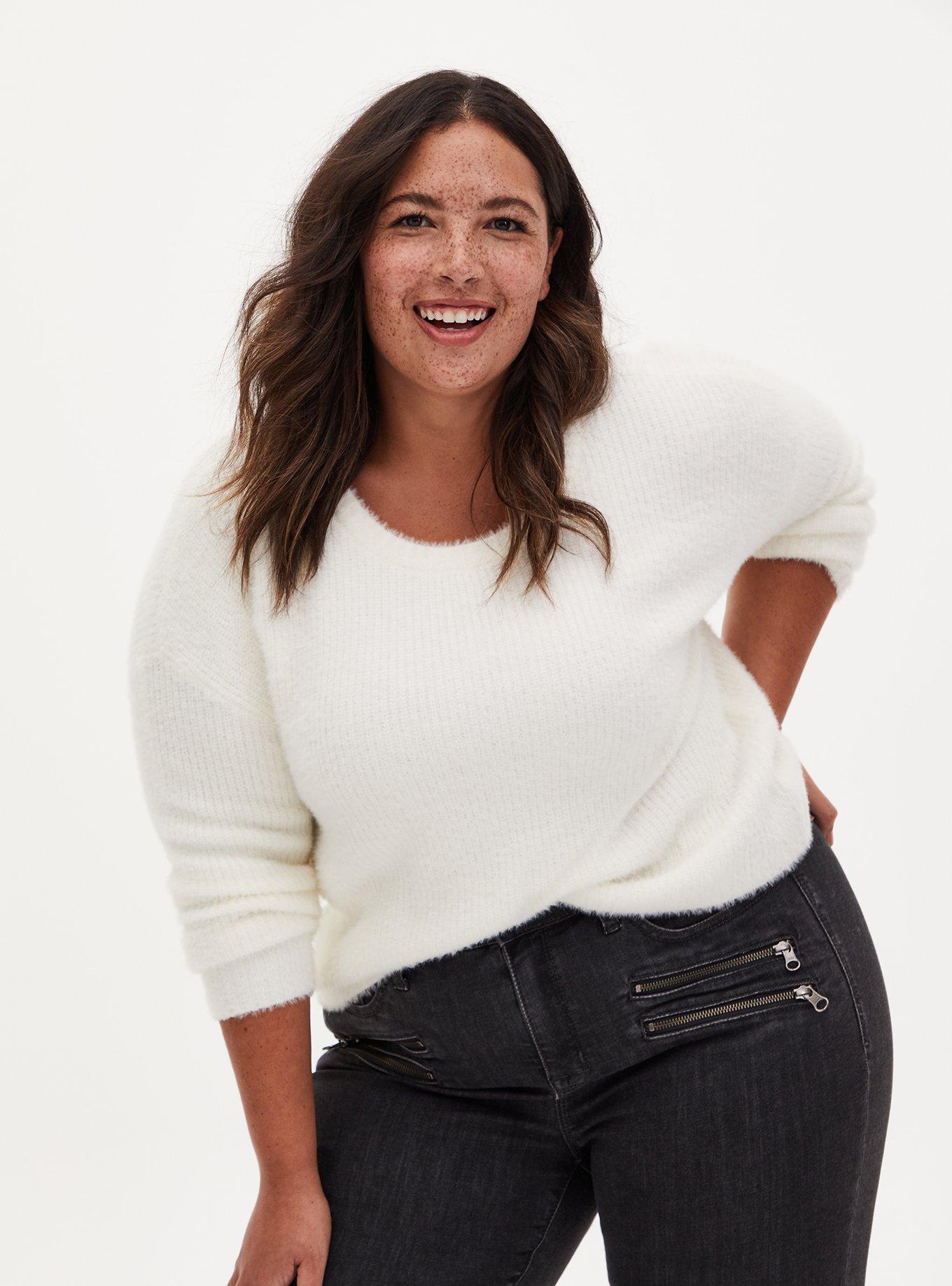 Plus size 2025 fuzzy pullover