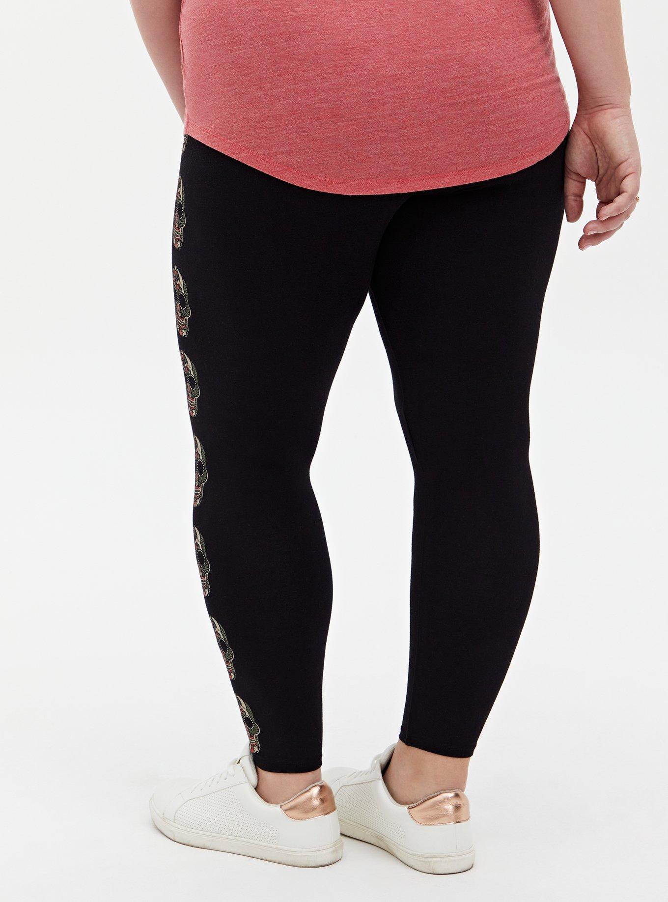 Plus Size - Full Length Comfort Waist Flocked Legging - Torrid