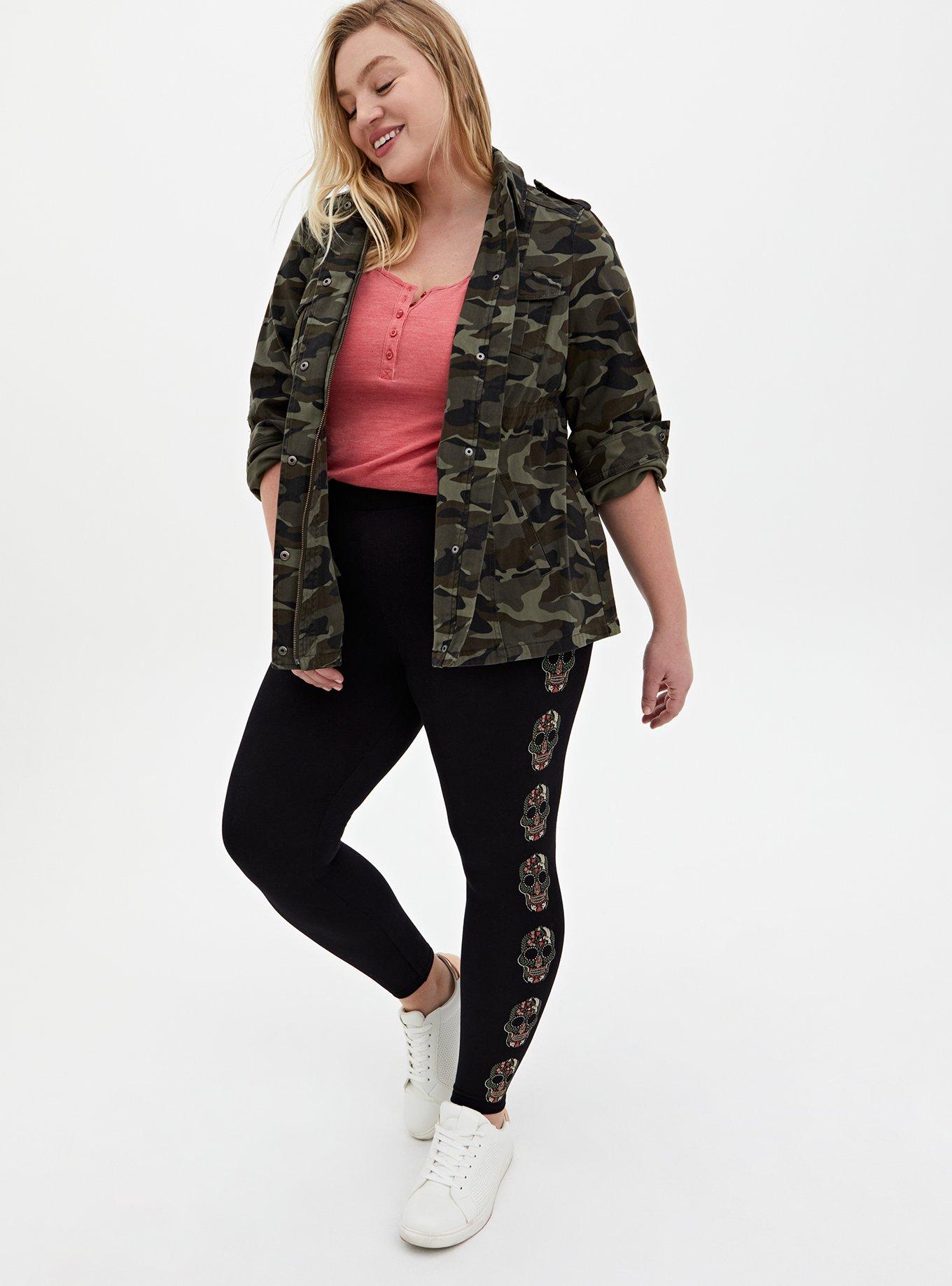 Plus Size - Barbie Black Camo Crop Legging - Torrid