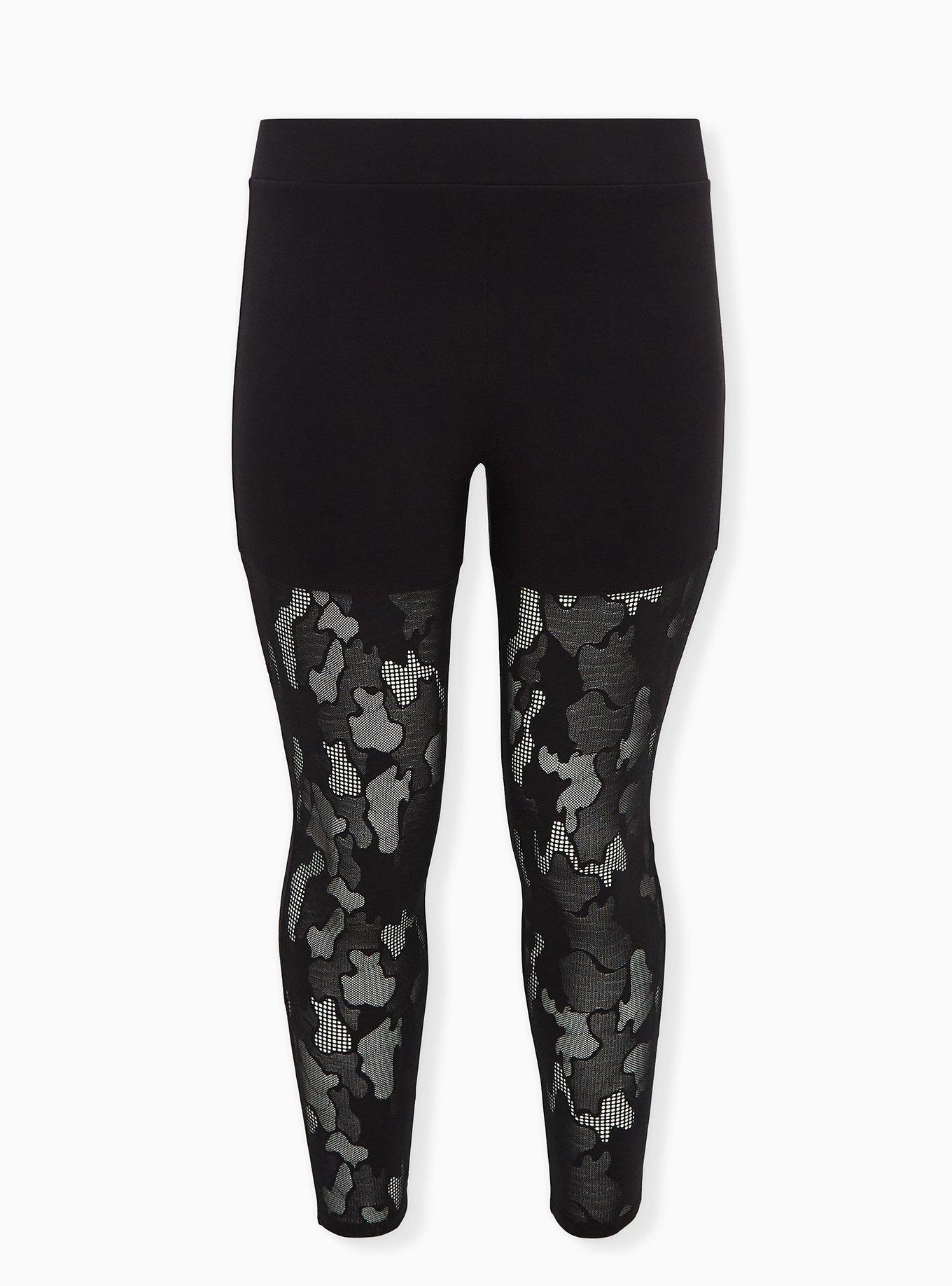Plus Size Premium Legging Mesh Fishnet Camo Black Torrid