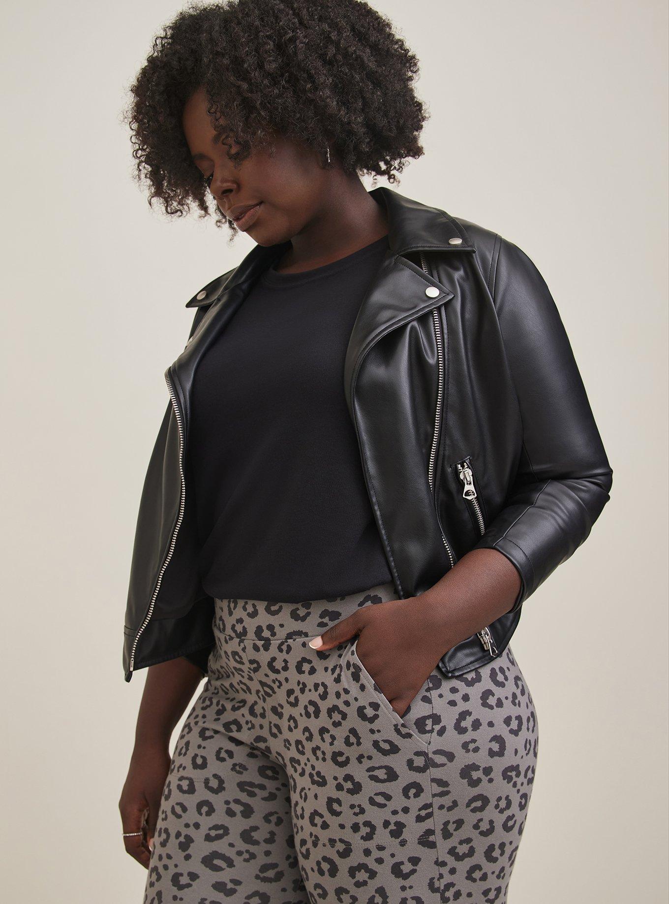 Plus Size Full-Length Pocket Legging, LEOPARD, alternate