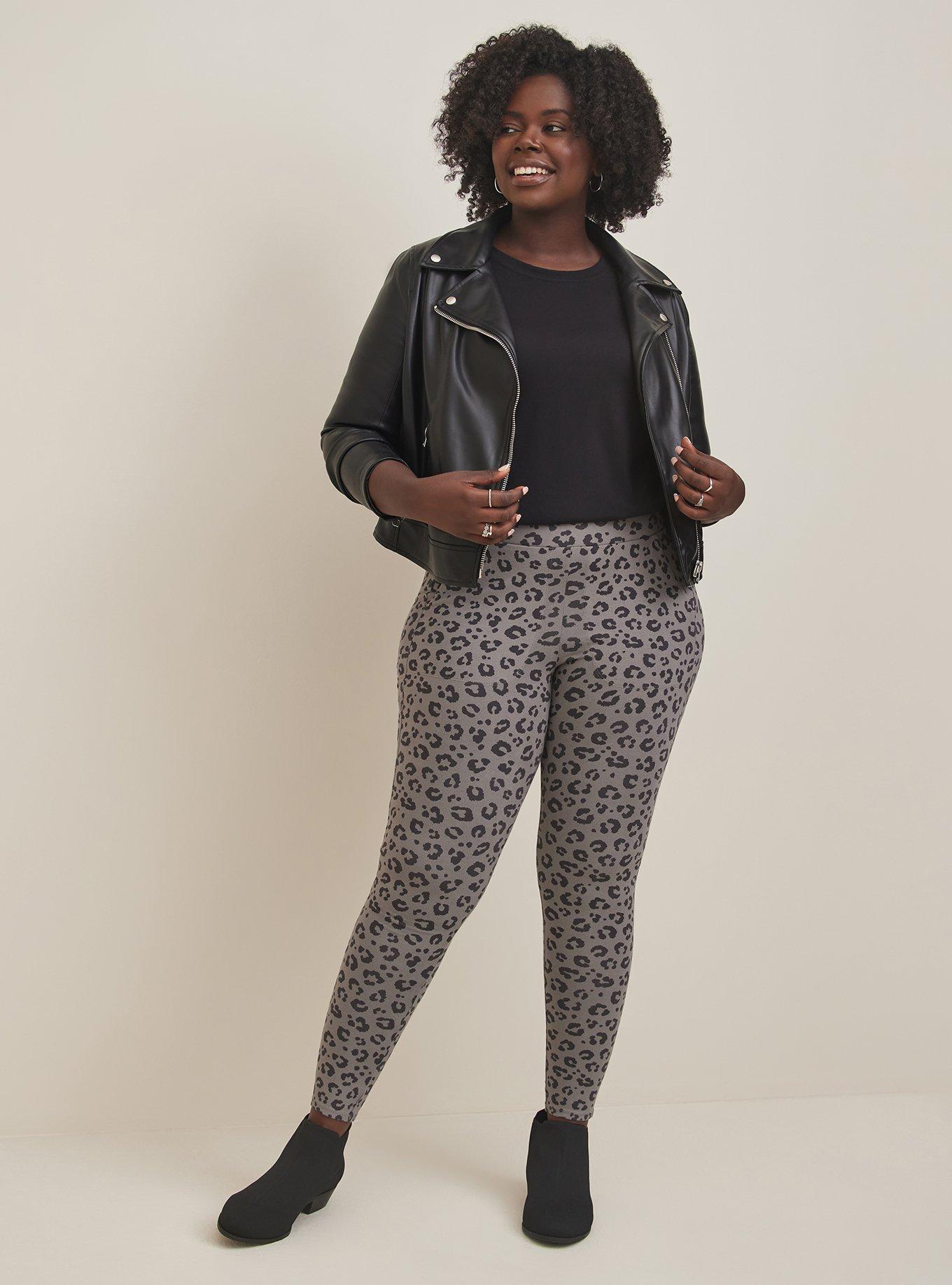 Plus Size Full-Length Pocket Legging, LEOPARD, hi-res