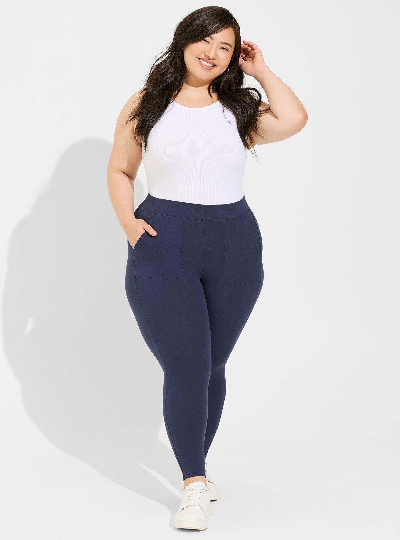 Plus Size - Black Ponte Front Seam Legging - Torrid