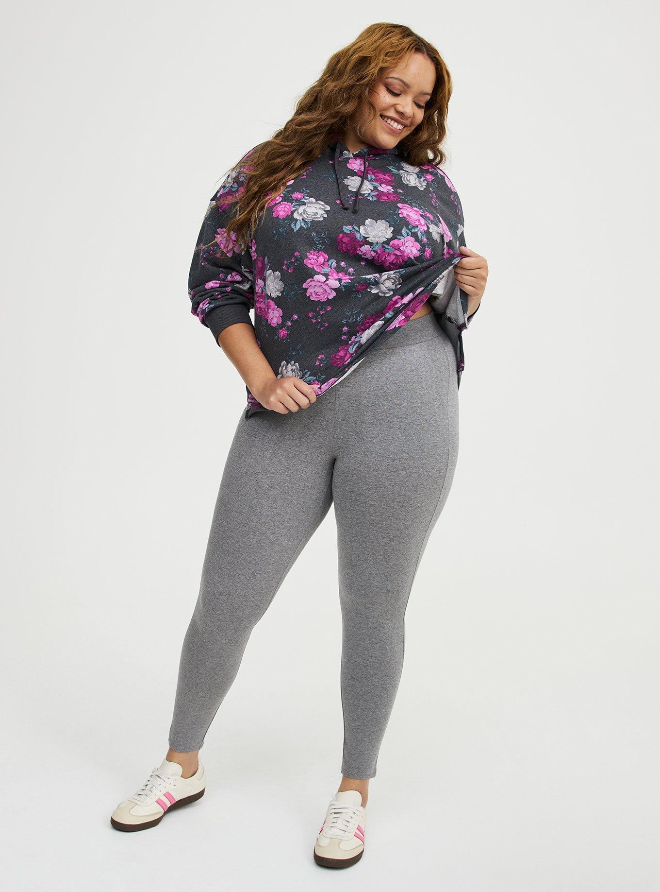 Plus Size Full-Length Pocket Legging, MEDIUM HEATHER GREY, hi-res