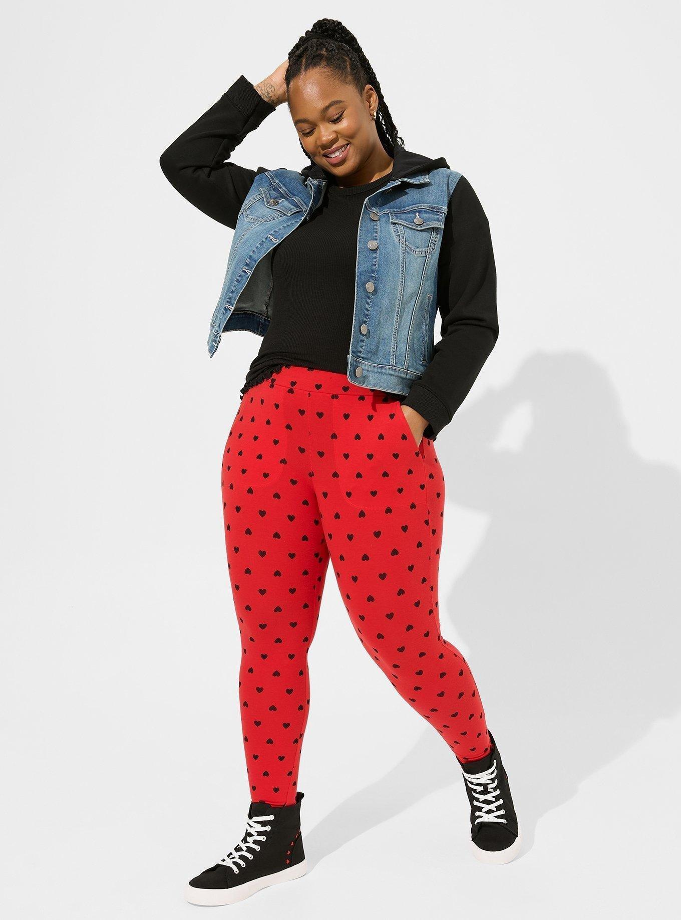 LEG-T {Seeing Spots} Black Leggings w/White Polka Dots EXTENDED PLUS SIZE  3X/5X