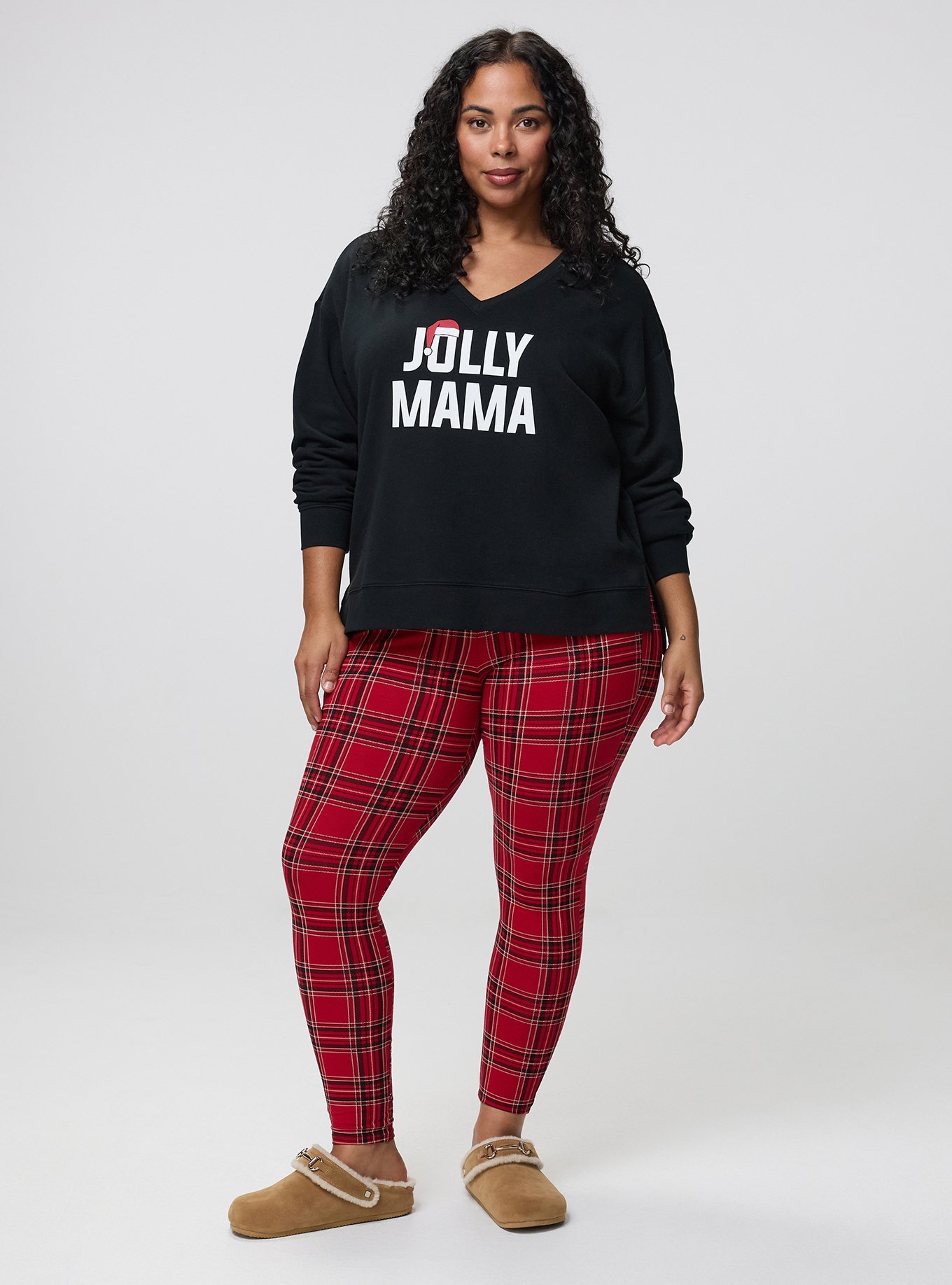 Full-Length Pocket Legging, SHALL WE PLAID RED, alternate