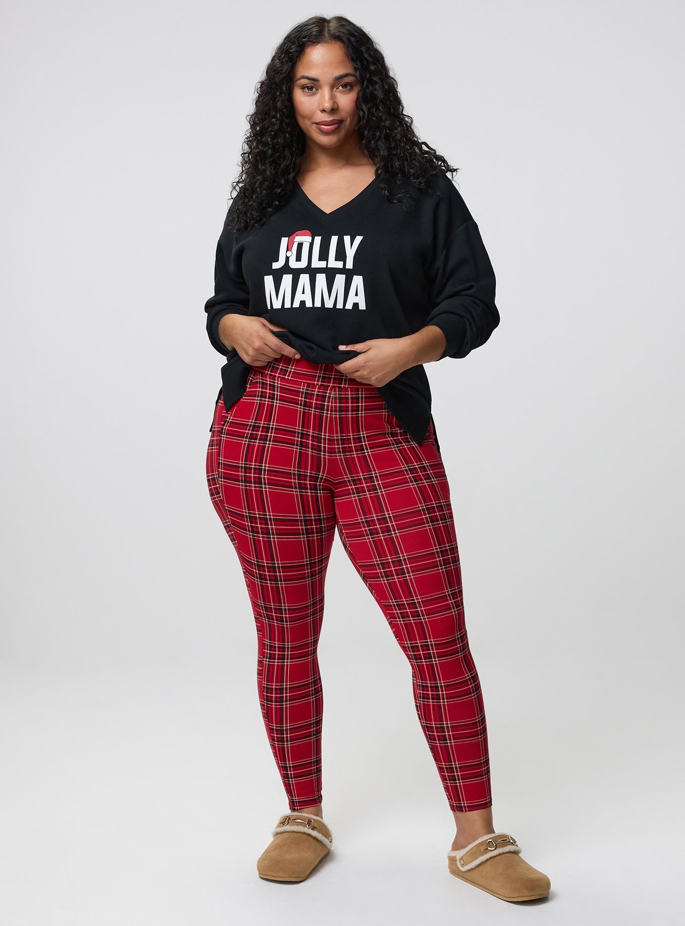 Full-Length Pocket Legging, SHALL WE PLAID RED, hi-res