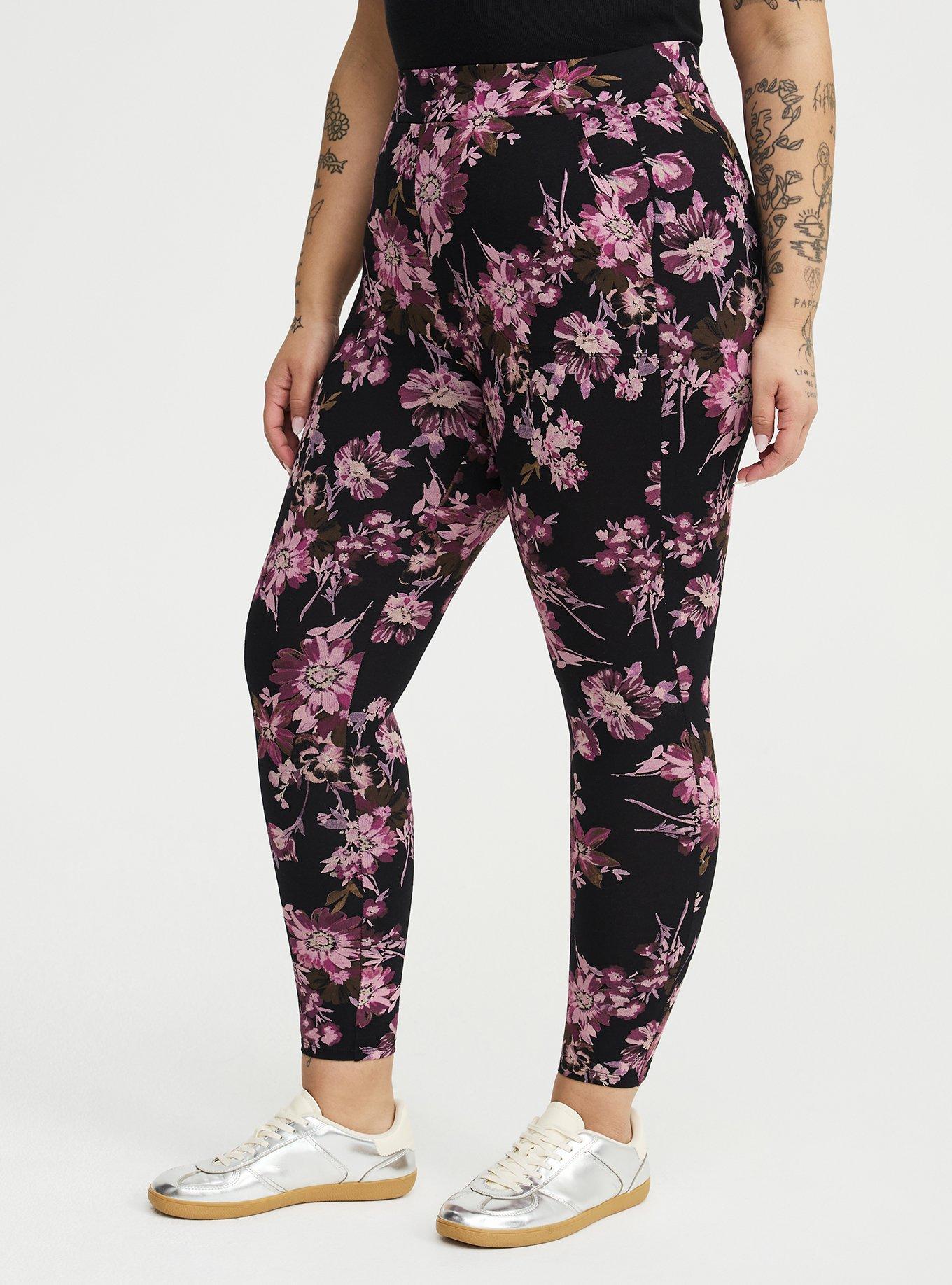 Full-Length Pocket Legging, WHIMSICAL DAISY FLORAL BLACK, alternate