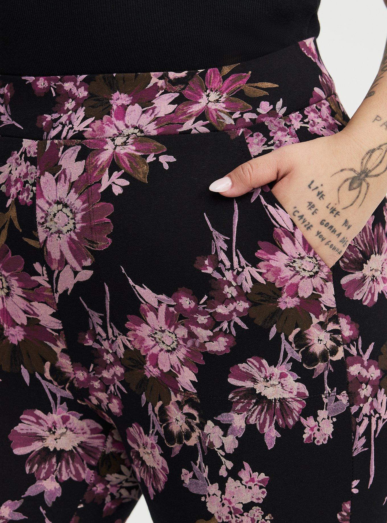 Full-Length Pocket Legging, WHIMSICAL DAISY FLORAL BLACK, alternate