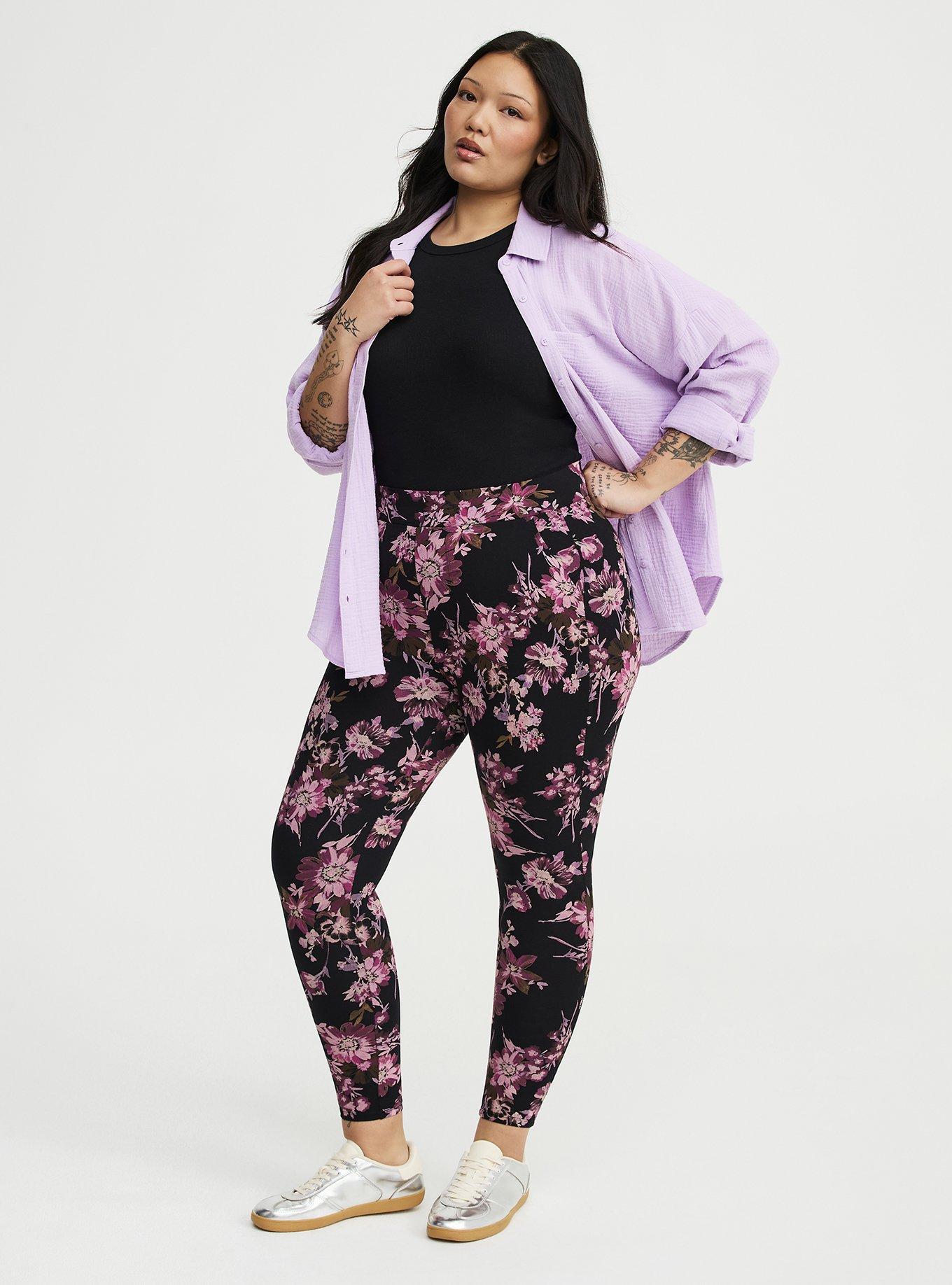Full-Length Pocket Legging, WHIMSICAL DAISY FLORAL BLACK, hi-res