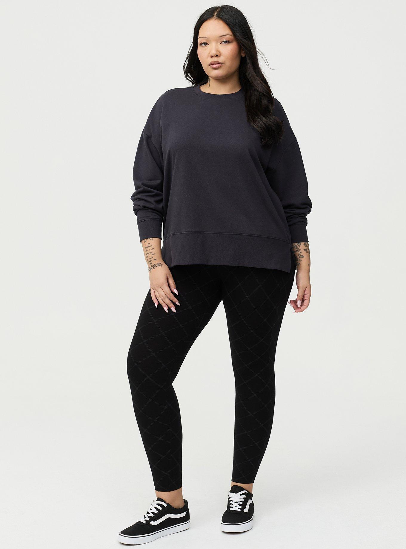 Plus Size Full-Length Pocket Legging, METAL PLAID BLACK, hi-res