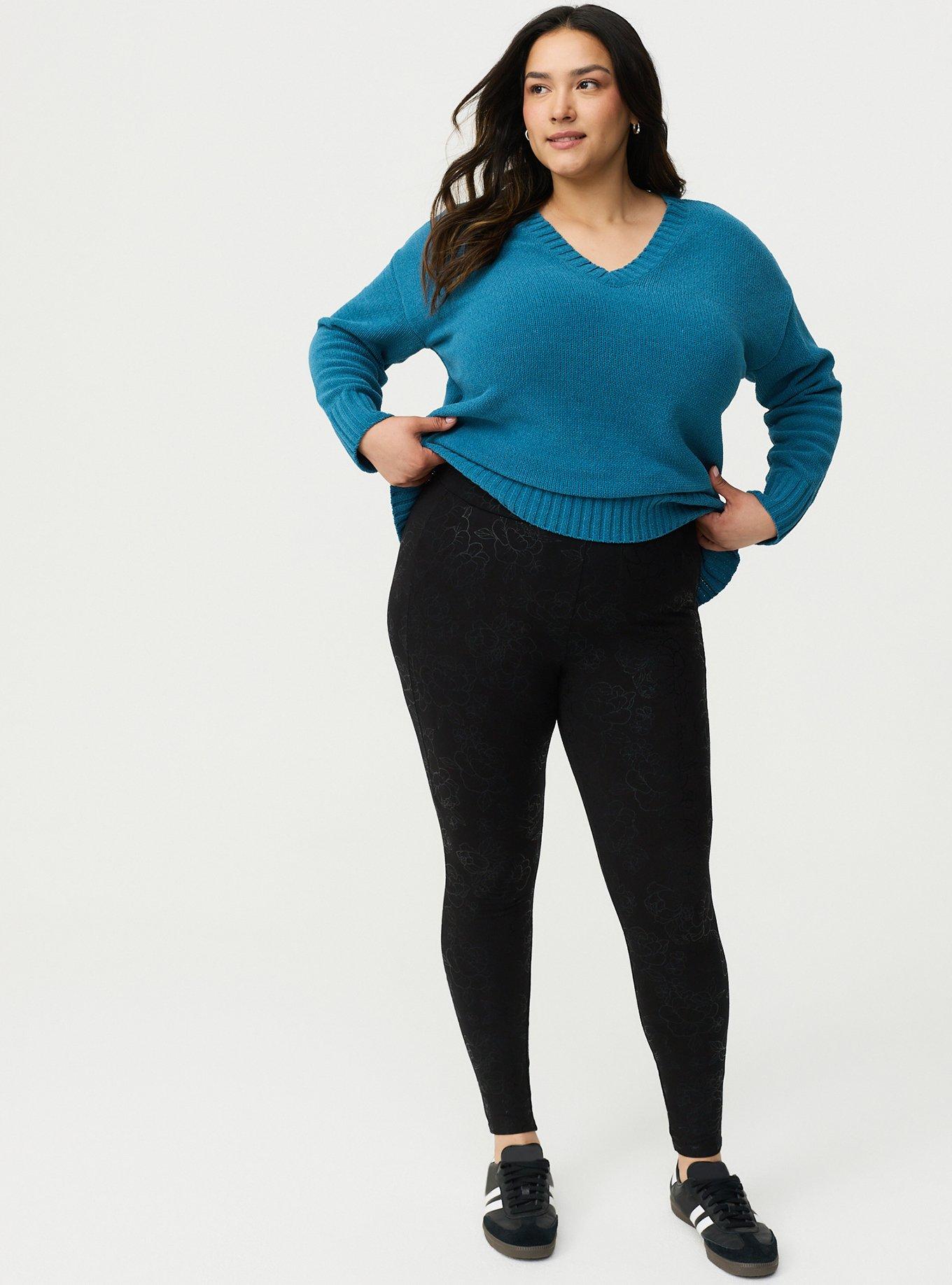 Plus Size Full-Length Pocket Legging, BRILLIANCE FLORAL BLACK, hi-res