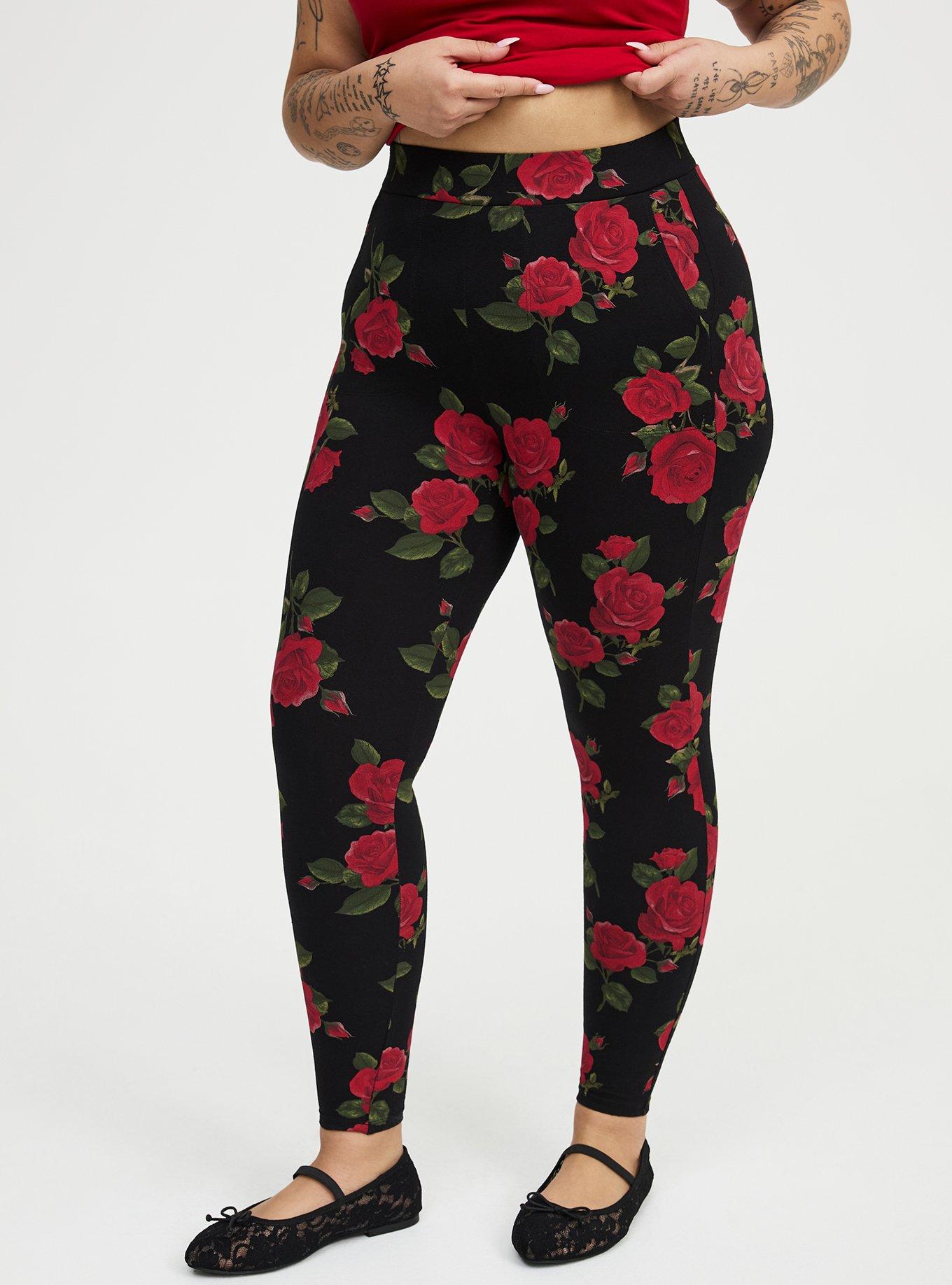 Full-Length Pocket Legging, ENCORE ROSES FLORAL SMALL BLACK, alternate