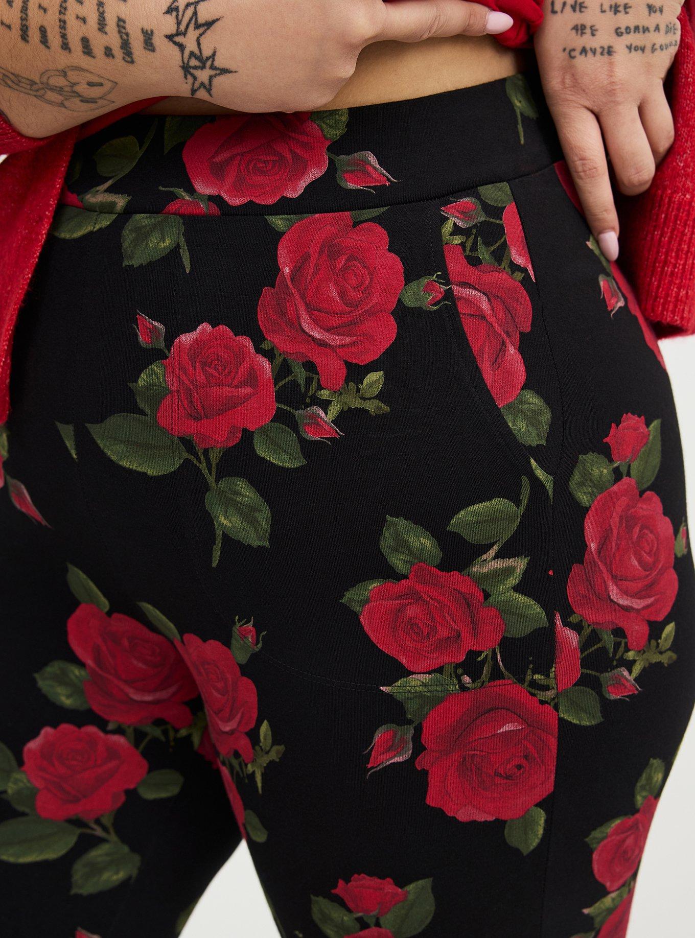 Full-Length Pocket Legging, ENCORE ROSES FLORAL SMALL BLACK, alternate