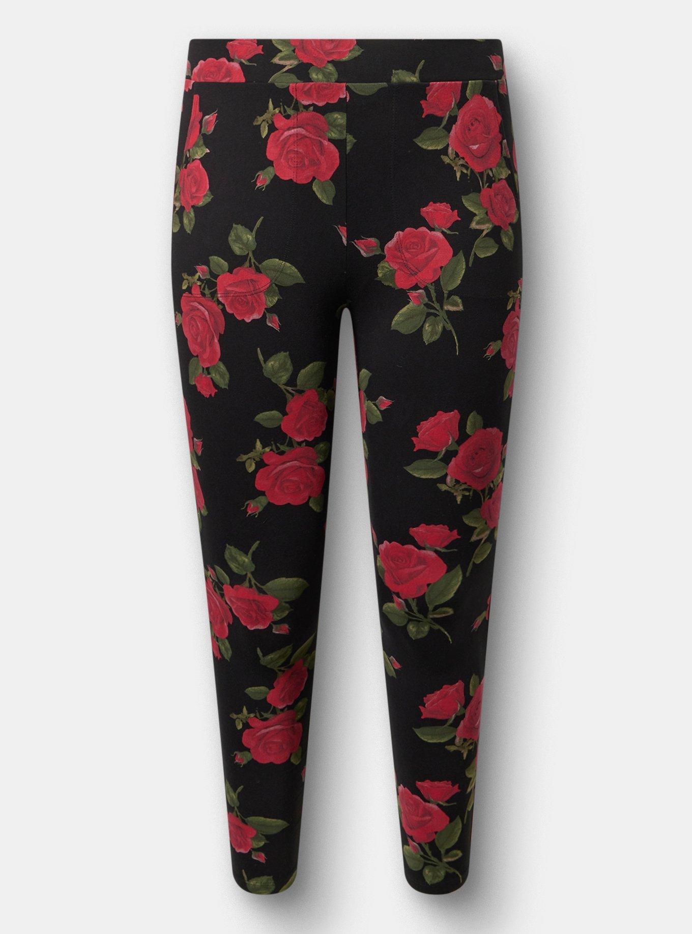 Full-Length Pocket Legging, ENCORE ROSES FLORAL SMALL BLACK, hi-res