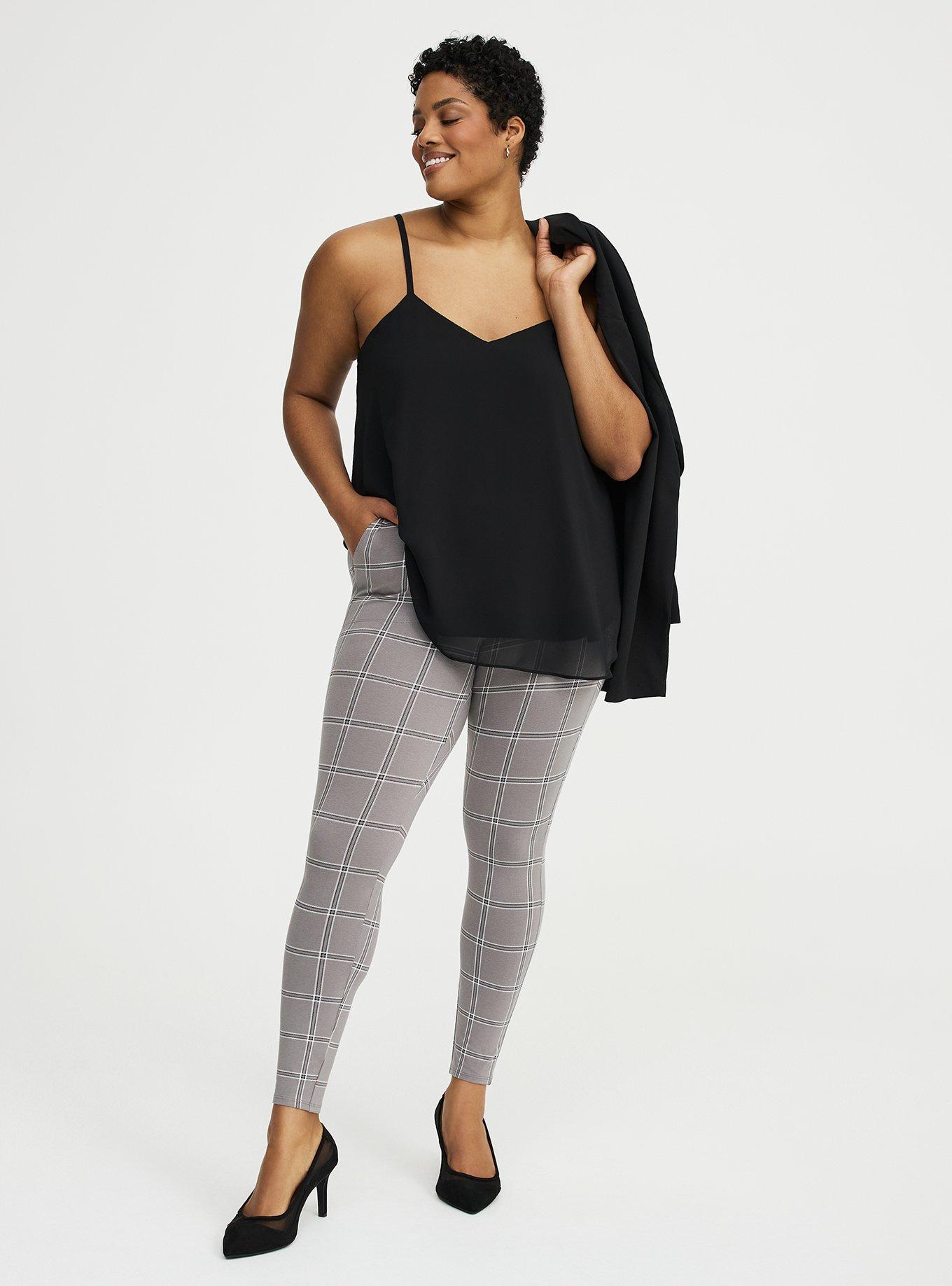 Plus Size Full-Length Pocket Legging, MO PLAID GREY, hi-res
