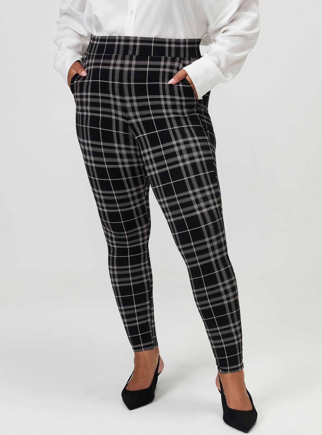 Plus Size Full-Length Pocket Legging, JESSE PLAID BLACK, alternate
