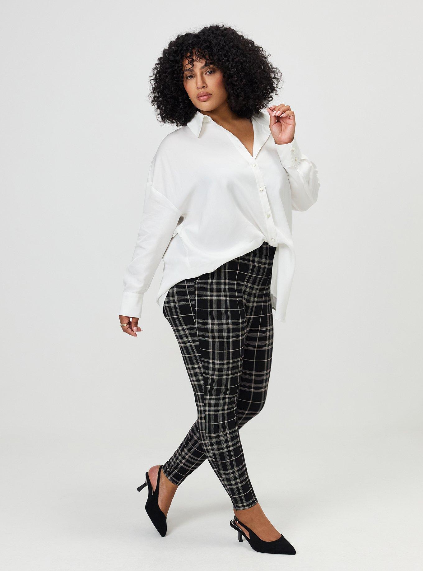 Plus Size Full-Length Pocket Legging, JESSE PLAID BLACK, alternate