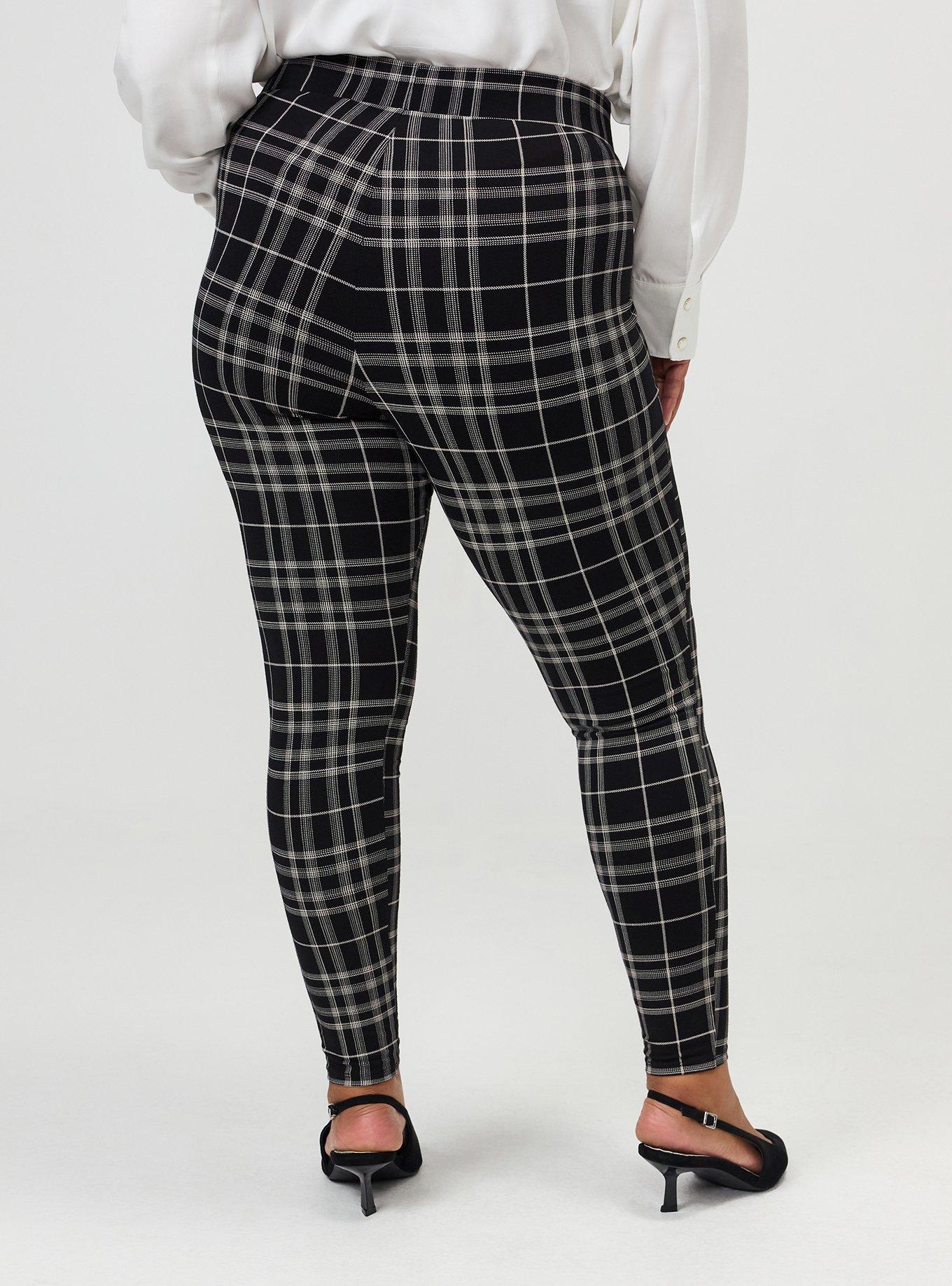 Plus Size Full-Length Pocket Legging, JESSE PLAID BLACK, alternate