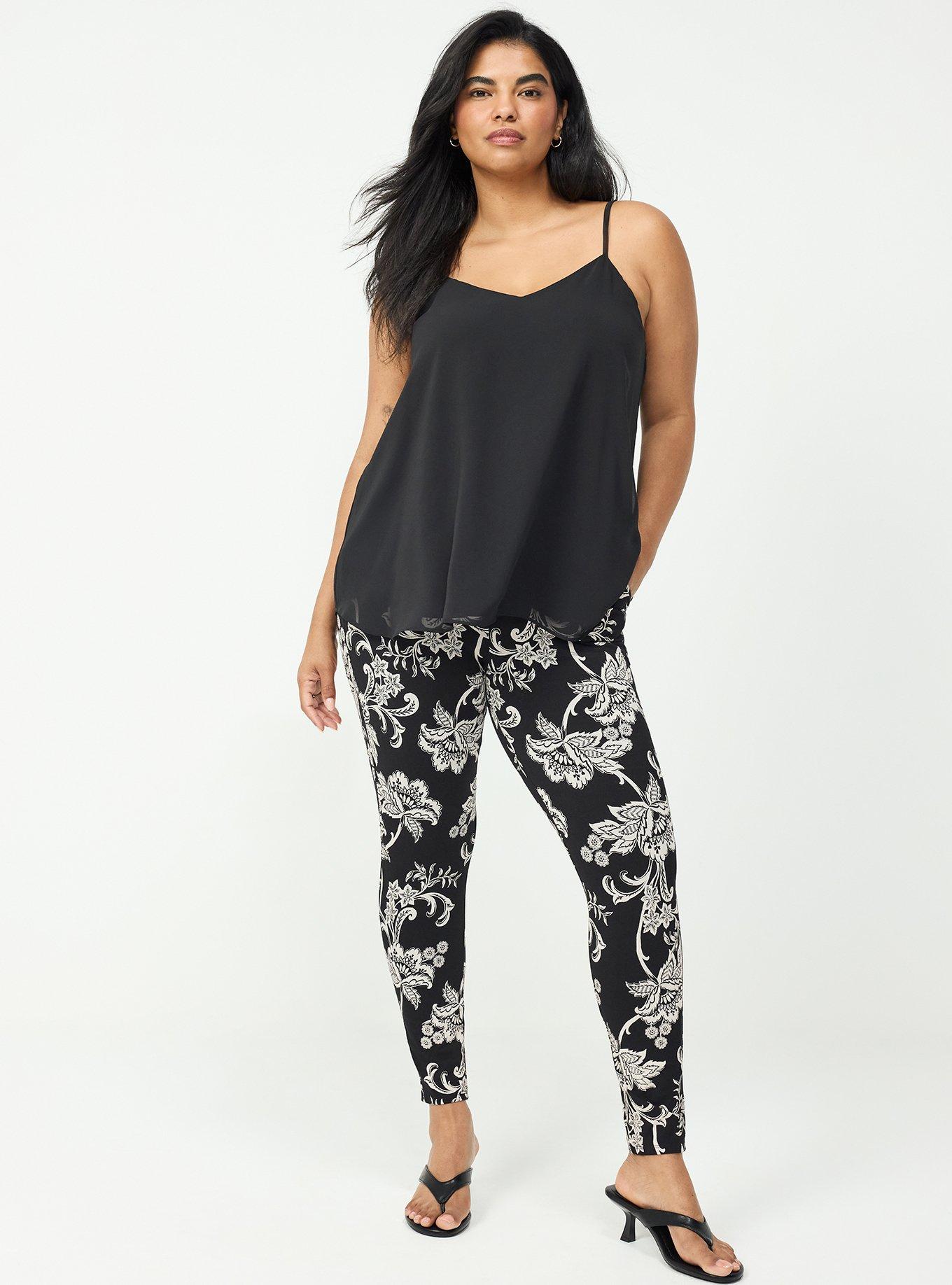 Plus Size Full-Length Pocket Legging, ELIANA JACOBEAN BLACK, hi-res