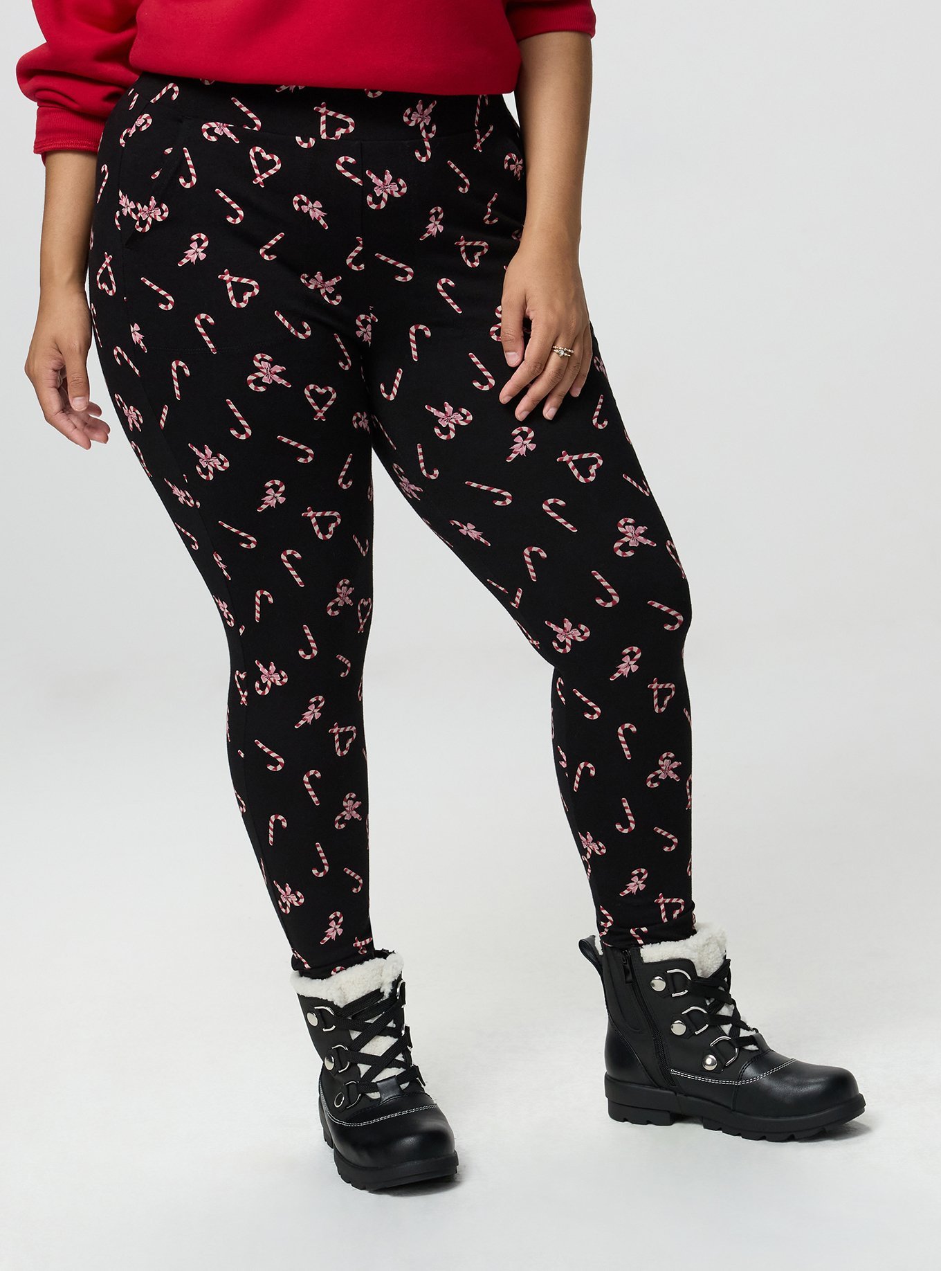 Full-Length Pocket Legging, CANDY CANE LANE BLACK, alternate