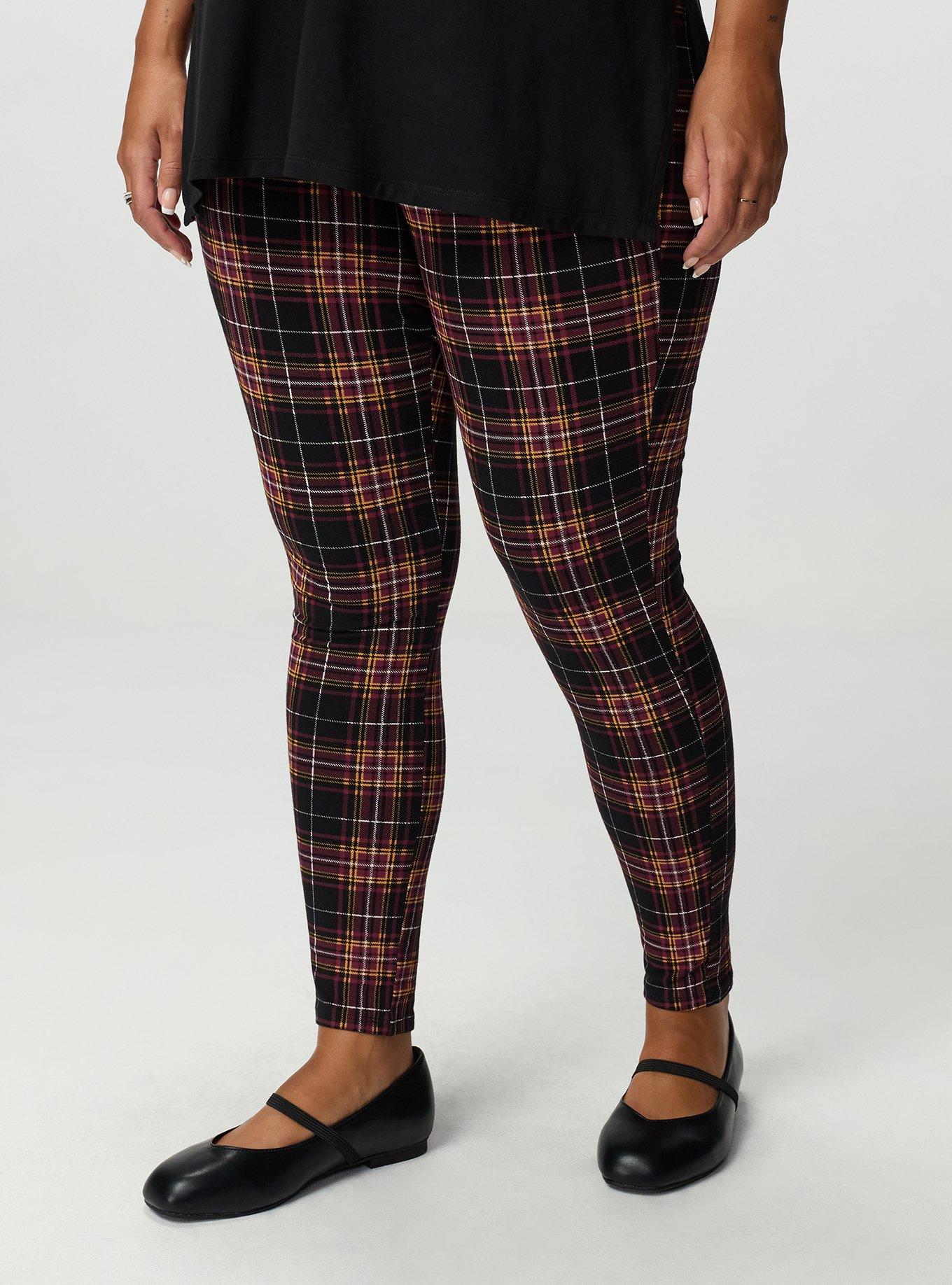 Full-Length Pocket Legging, BRAUN PLAID  BLACK, alternate