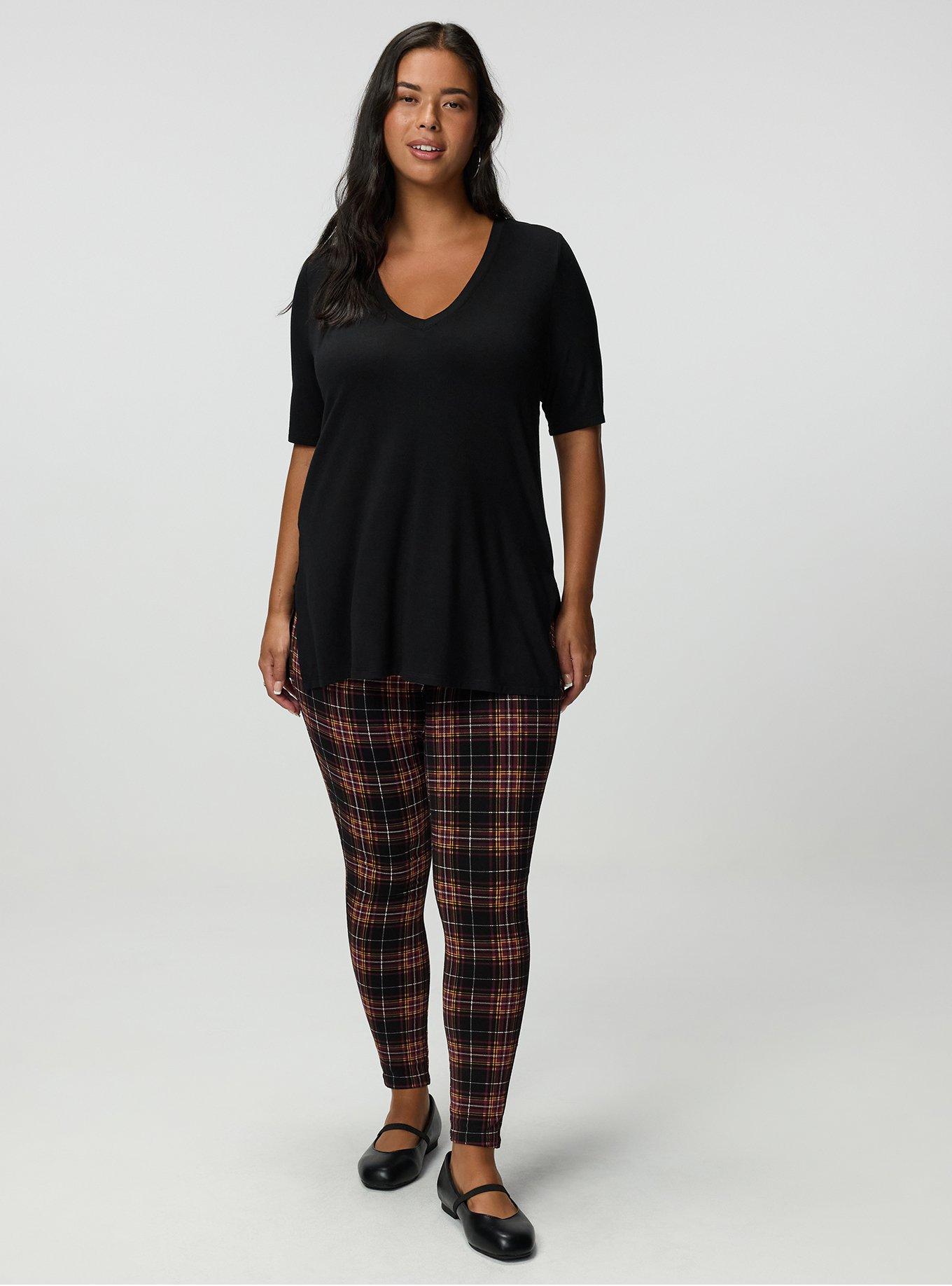 Full-Length Pocket Legging, BRAUN PLAID  BLACK, alternate