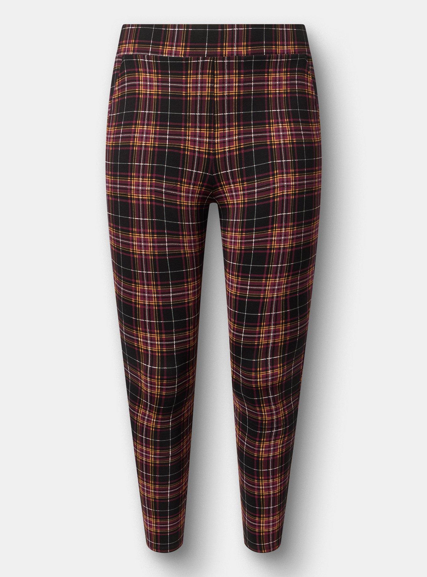 Full-Length Pocket Legging, BRAUN PLAID  BLACK, flat