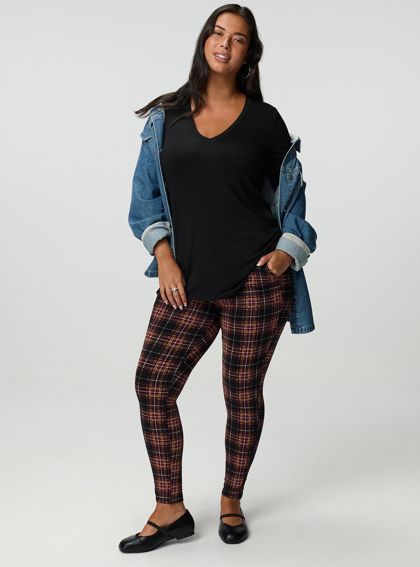 Full-Length Pocket Legging, BRAUN PLAID  BLACK, hi-res