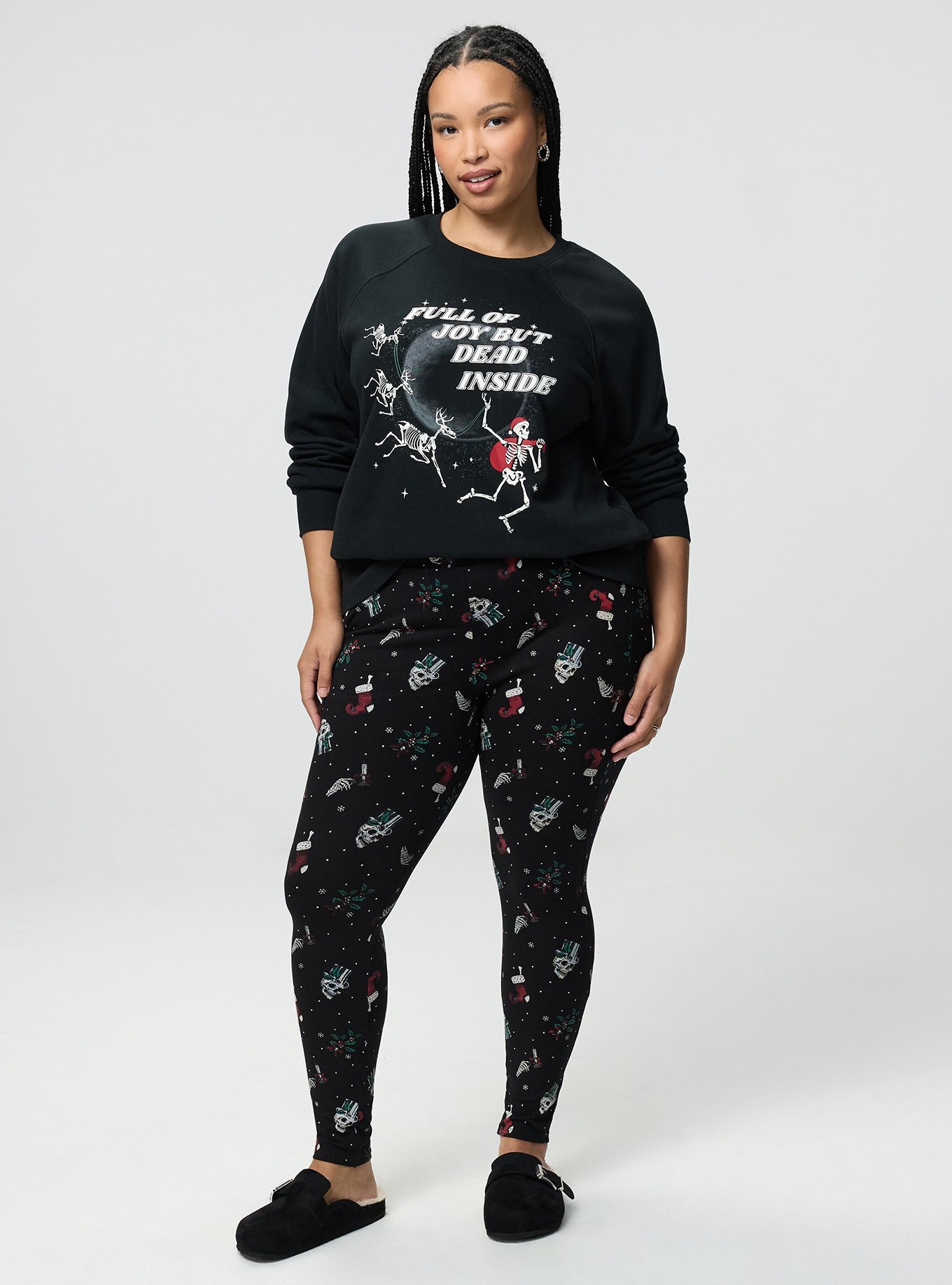 Full-Length Pocket Legging, CAROLING SKULLS  BLACK, hi-res