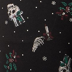 Full-Length Pocket Legging, CAROLING SKULLS  BLACK, swatch