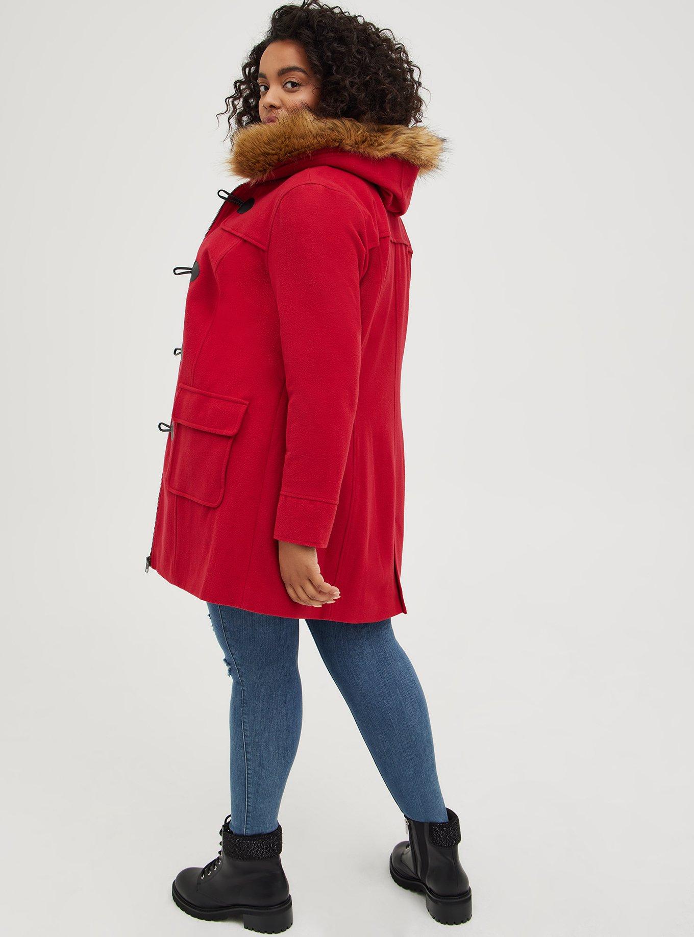 Plus size toggle coat with hood hot sale