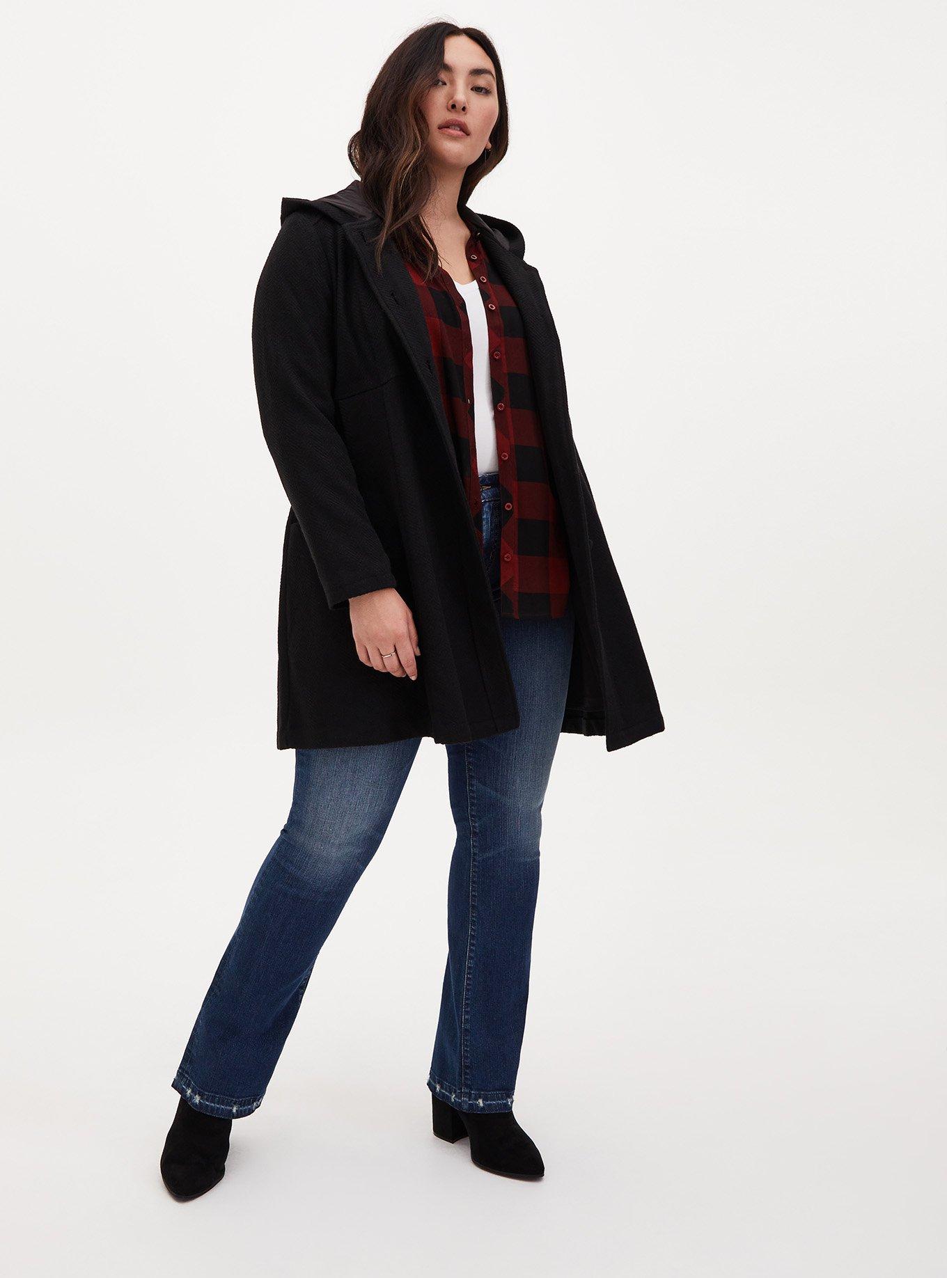 Rust Plaid Drop Shoulder Shirt, PLAID RED, alternate