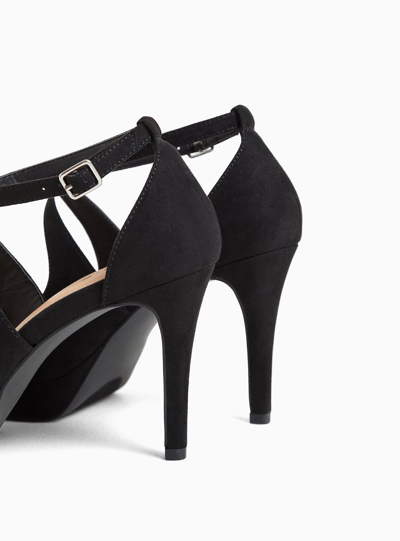 Plus Size Cross Strap Platform Heel Sandal (WW), BLACK, alternate