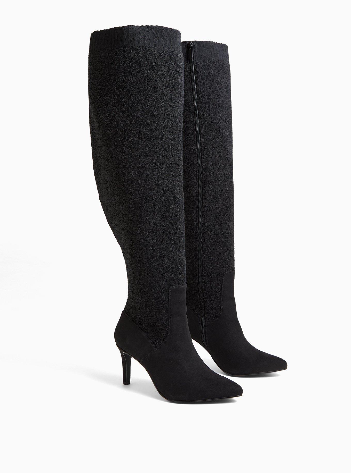 Plus Size Black Stretch Over-The-Knee Boot (WW), BLACK, alternate